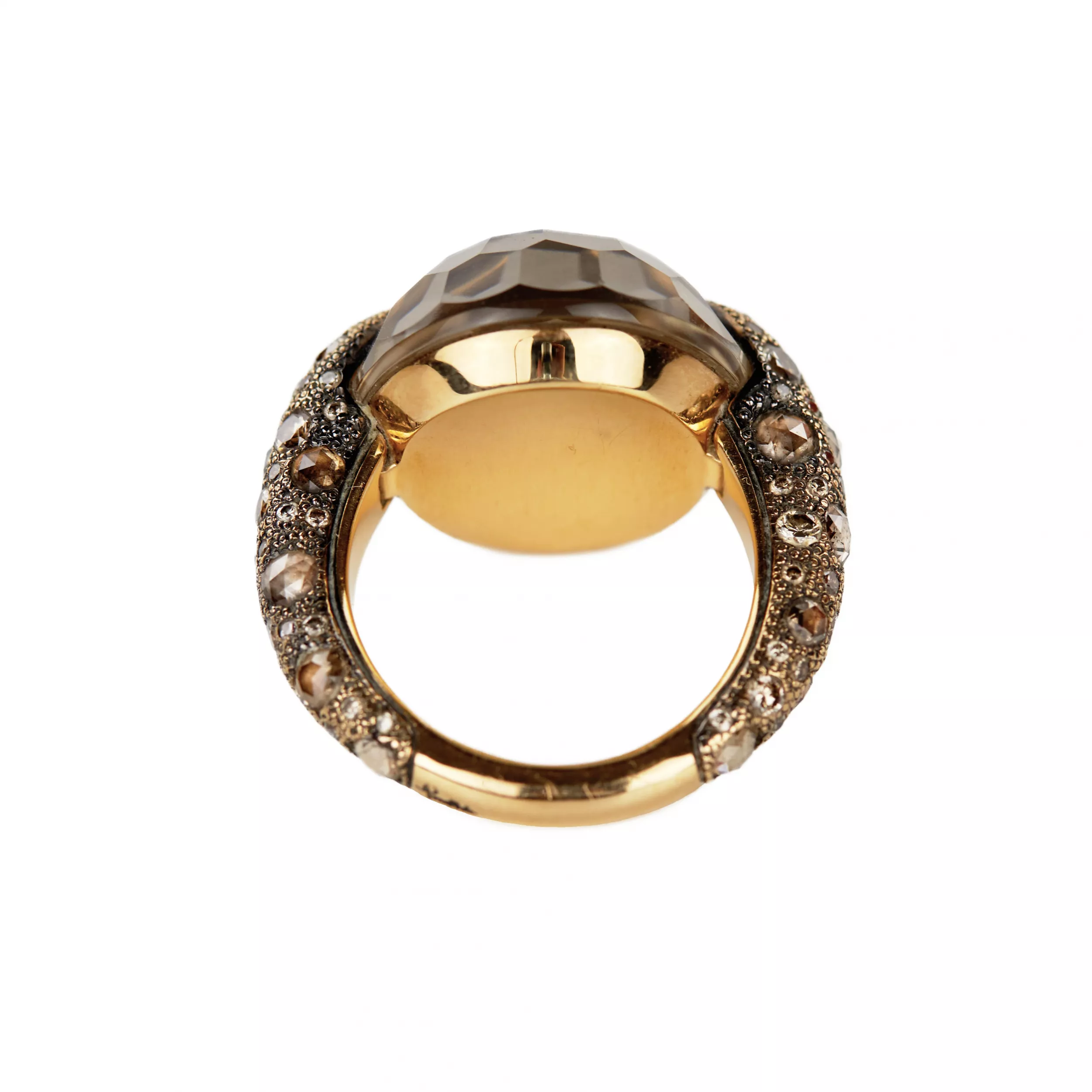 COCKTAIL RING POMELLATO TANGO WITH SMOKY QUARTZ AND DIAMONDS. ITALY, 21ST CENTURY