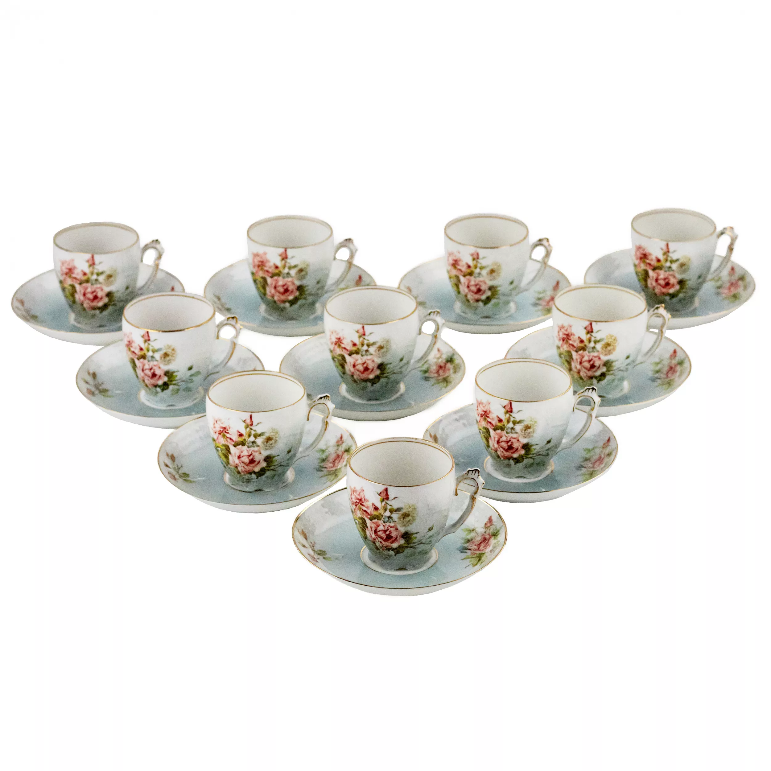 Delicate, porcelain, tea and coffee service, in neo-baroque forms. J.Jaksch&co. Riga. 