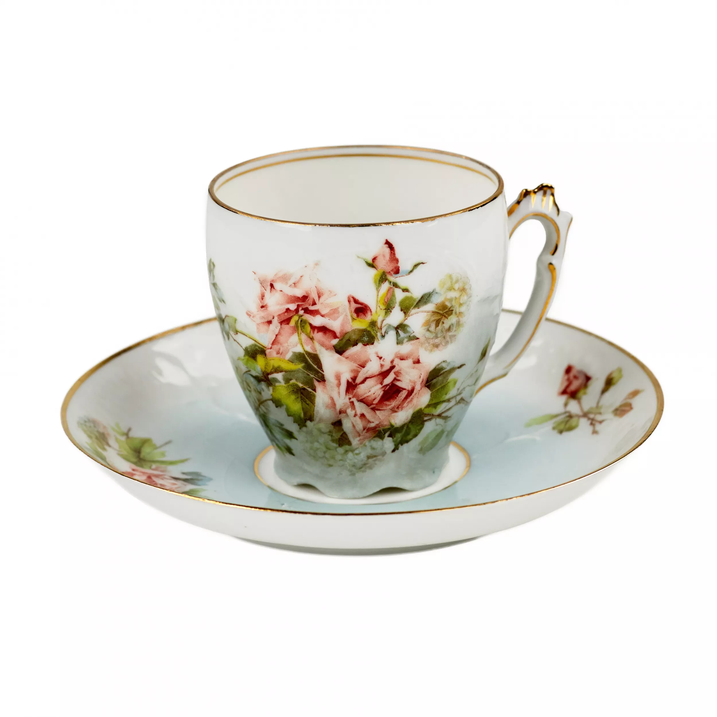 Porcelain tea pair of the turn of the 19th-20th centuries. J.Jaksch&co. Riga. 
