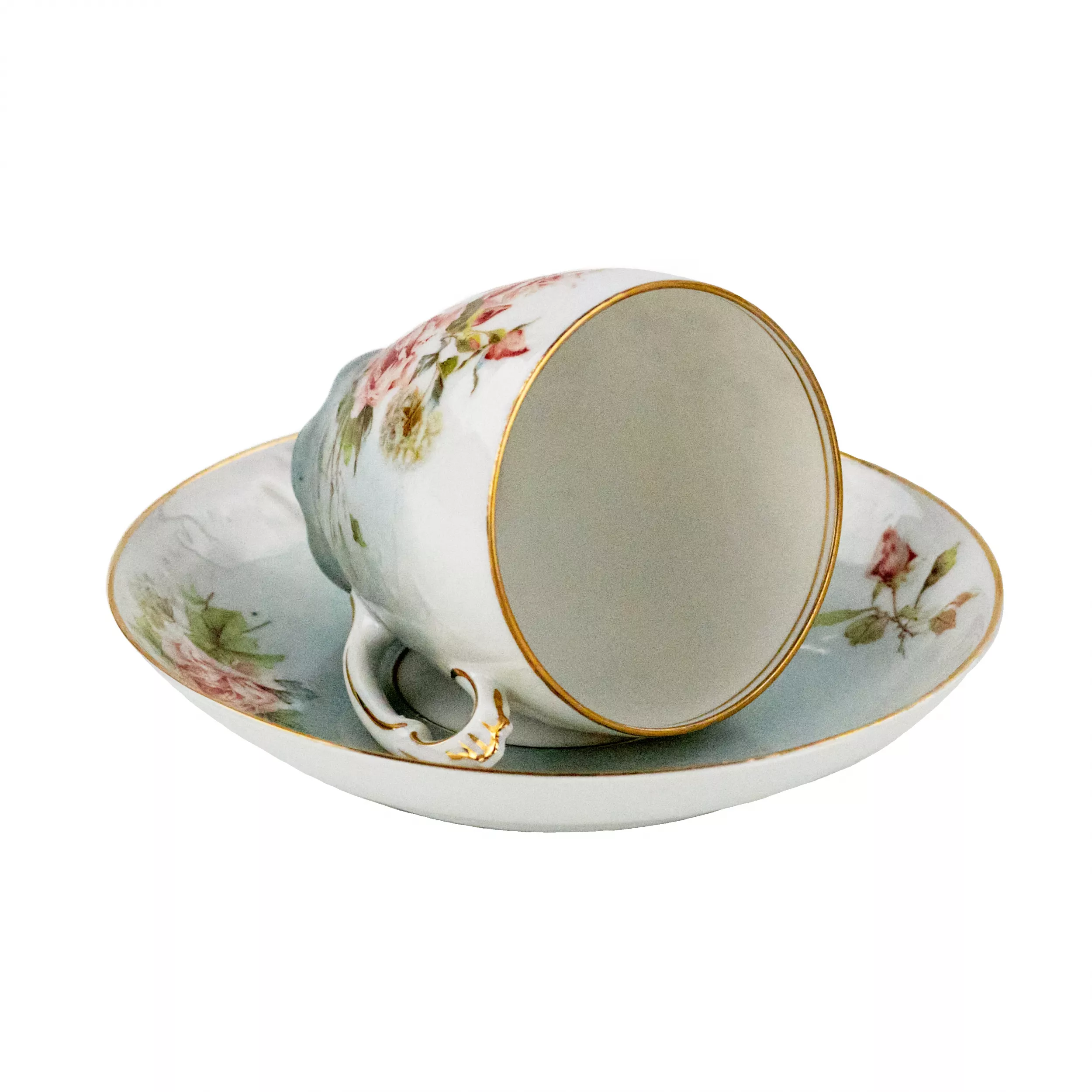 Porcelain tea pair of the turn of the 19th-20th centuries. J.Jaksch&co. Riga. 