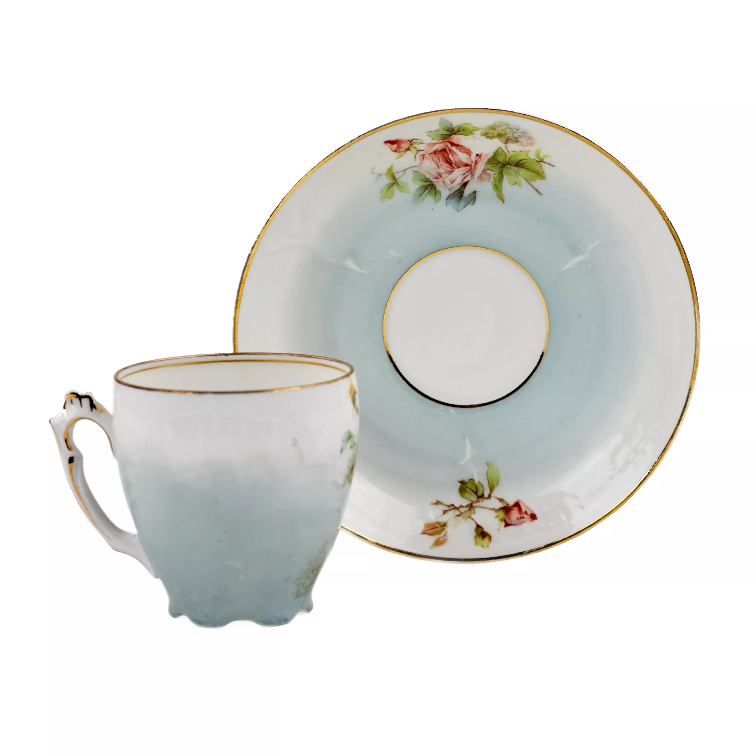 Porcelain tea pair of the turn of the 19th-20th centuries. J.Jaksch&co. Riga. 