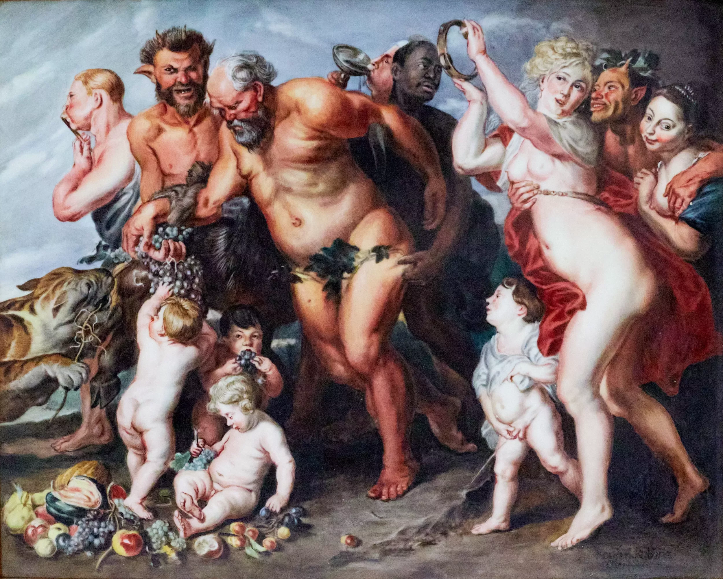 Couche de porcelaine selon P.P. Rubens. Silène ivre. 19ème siècle. 
