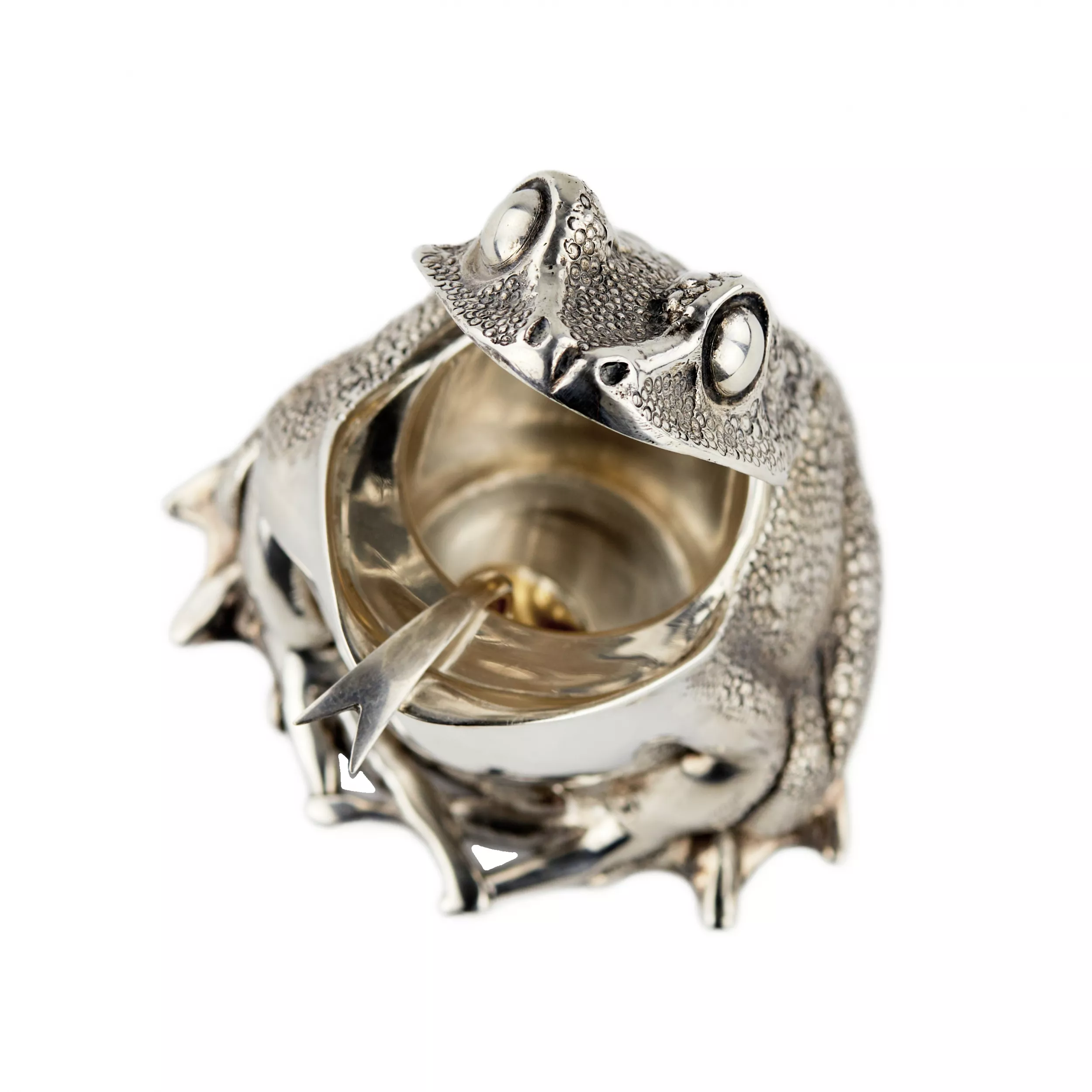 Moutarde argentee en forme de grenouille. TIFFANY & CO. 