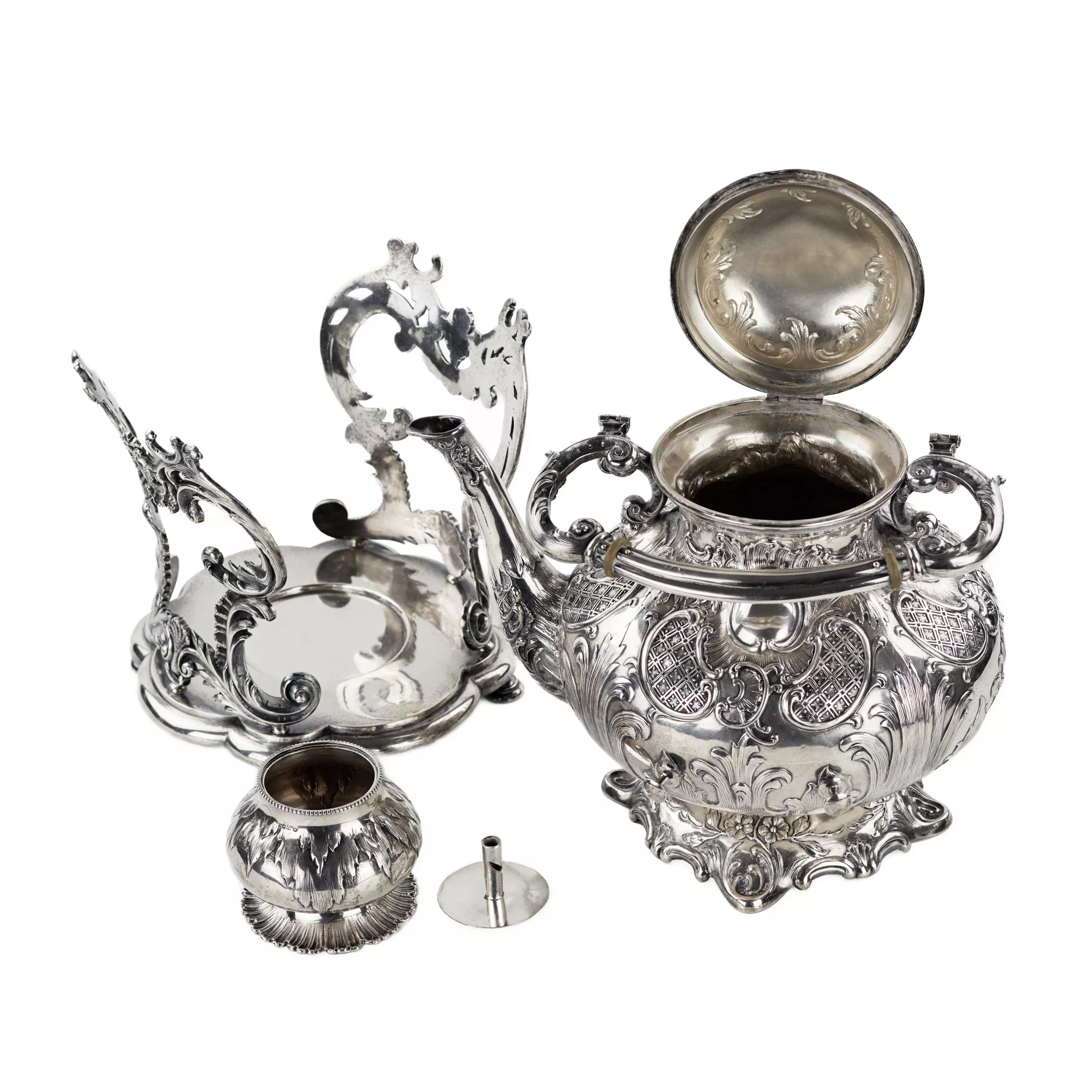 Service à the et cafe complet en argent. Pologne. 1900 