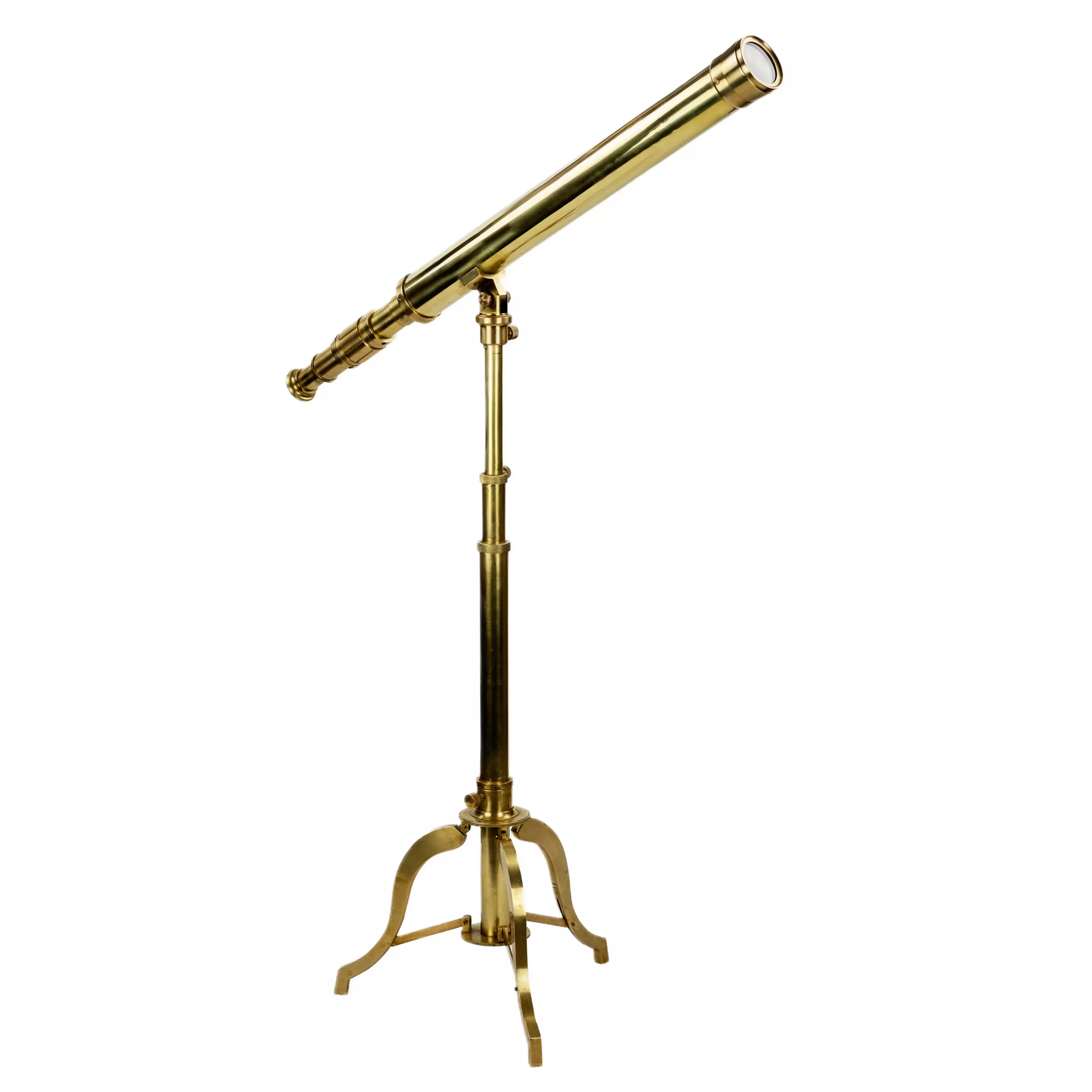 Telescope en laiton du XIXe siècle sur trepied. 
