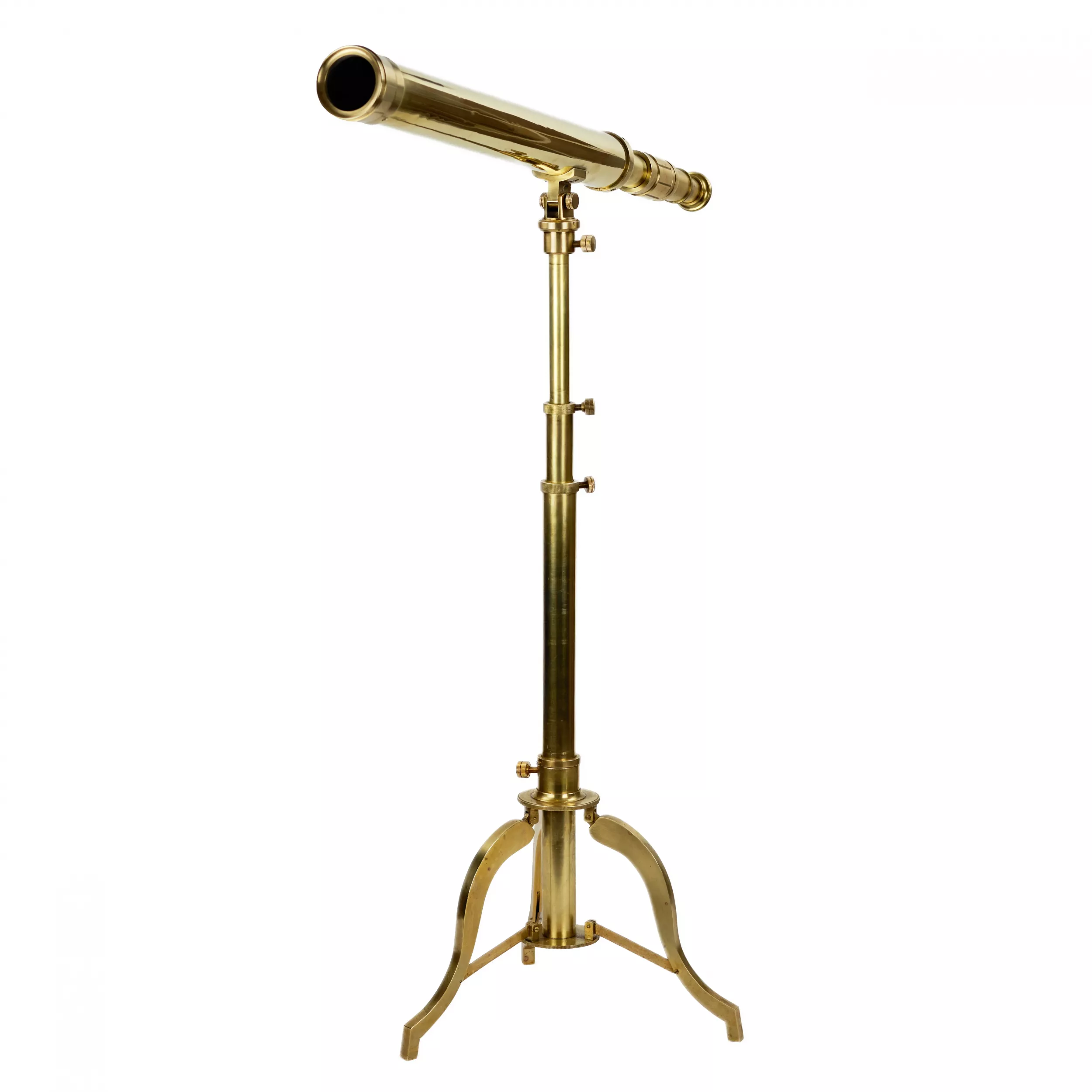 Telescope en laiton du XIXe siècle sur trepied. 