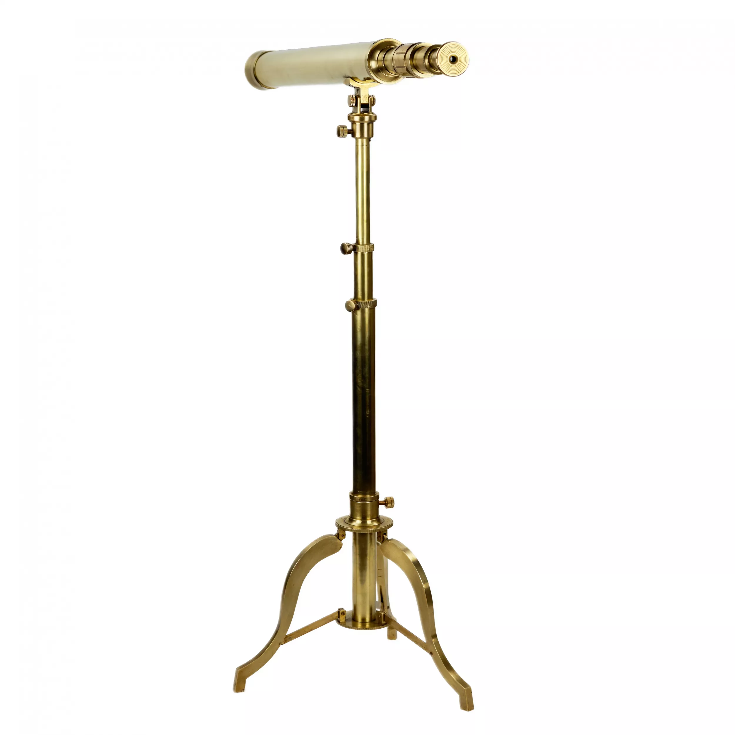 Telescope en laiton du XIXe siècle sur trepied. 