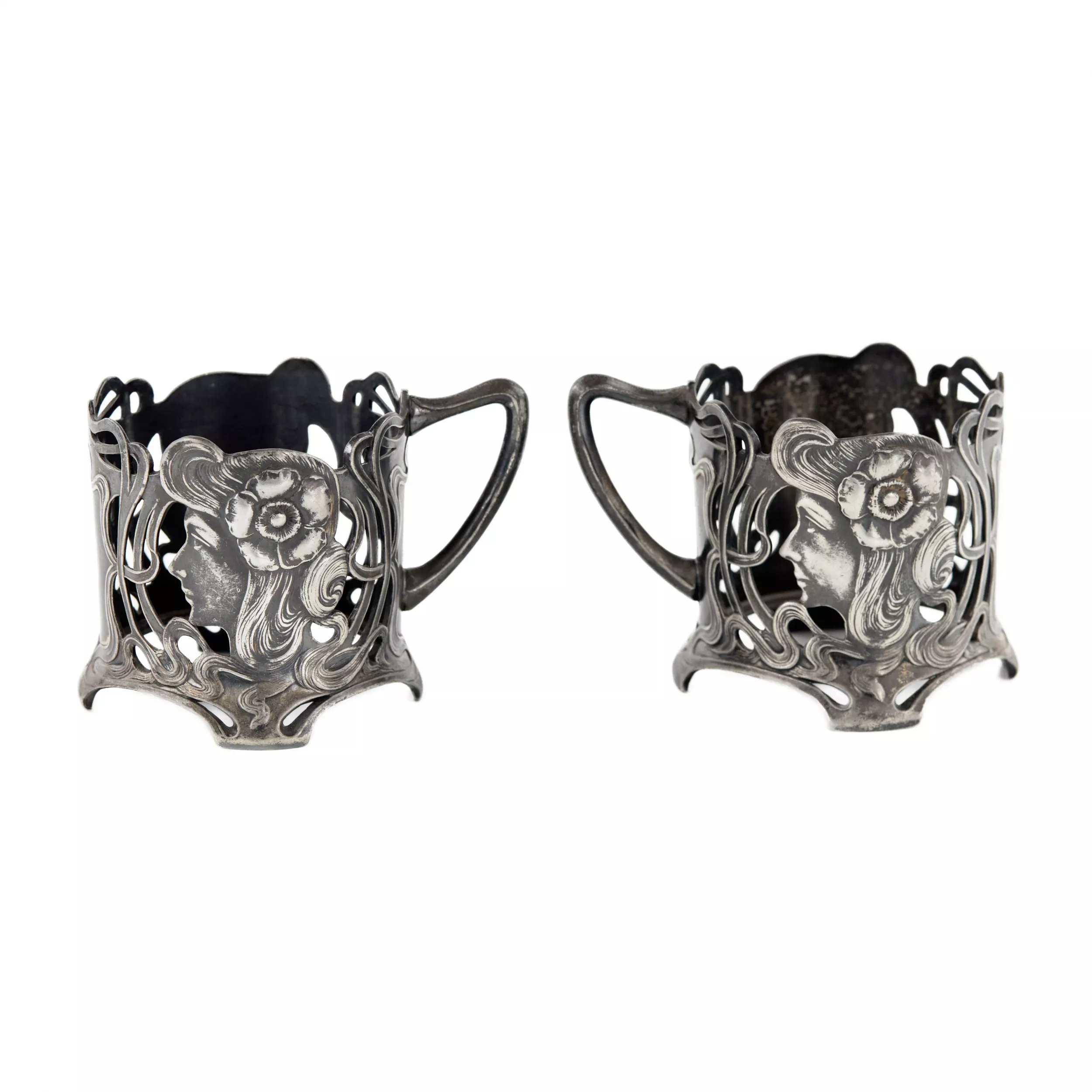 Pair of modern glass holders. WMF. 