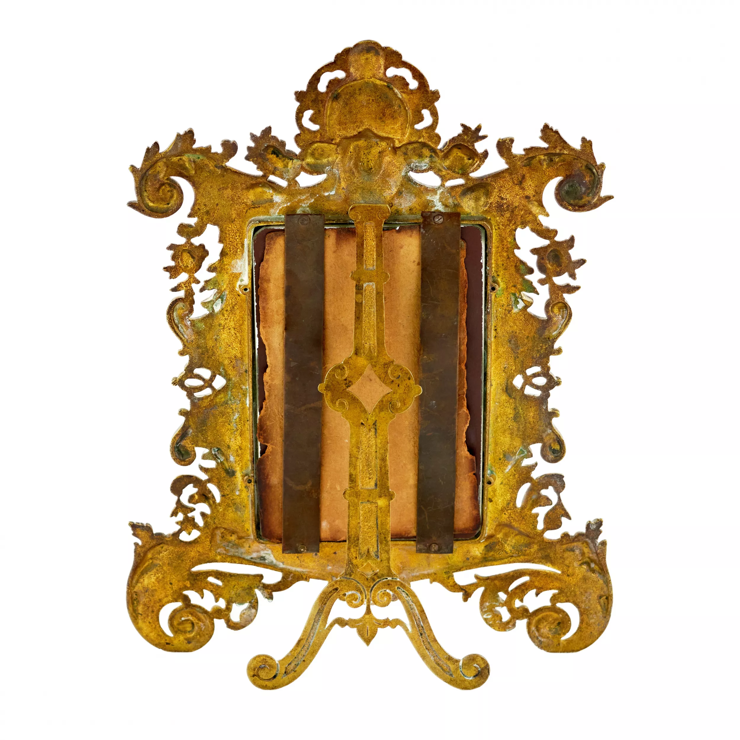 MIROIR DE TABLE EN BRONZE DORÉ, STYLE NÉO-ROCAILLE. EUROPE OCCIDENTALE, SECONDE MOITIÉ DU XIXE SIÈCLE