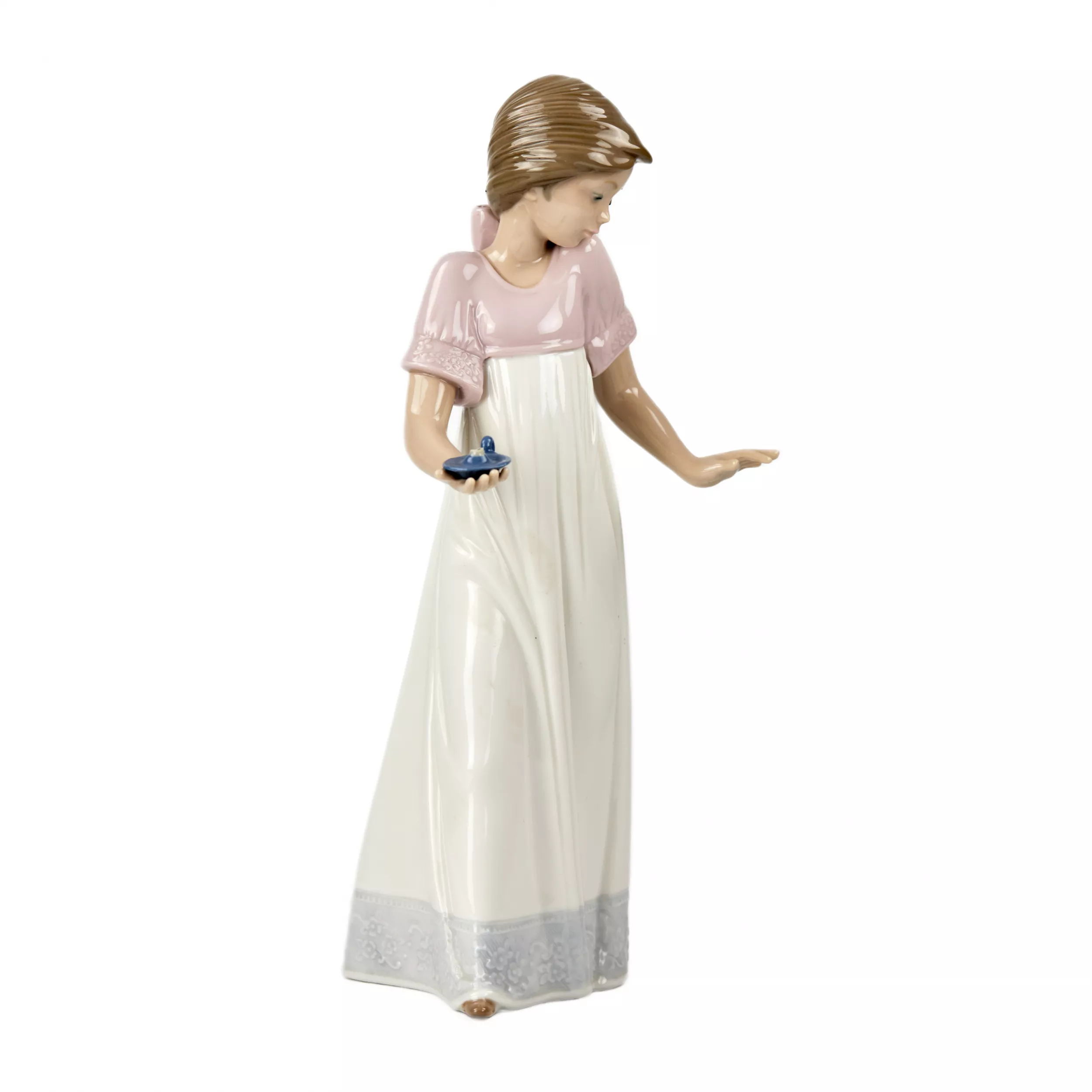 Cute figurine of a young lady with a burnt candle. Ladro, 1991 