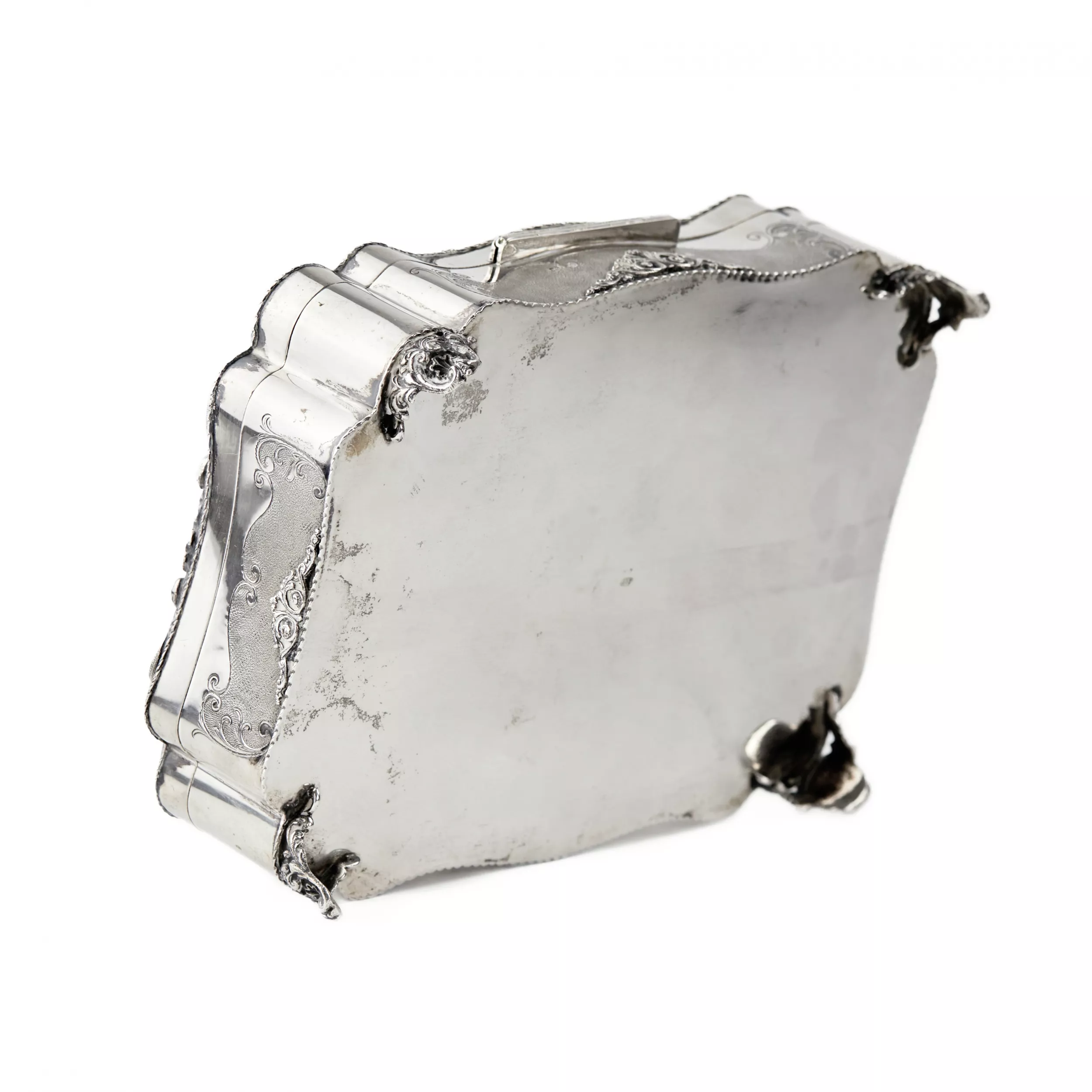Large, silver box. The turn of the 19th-20th centuries.