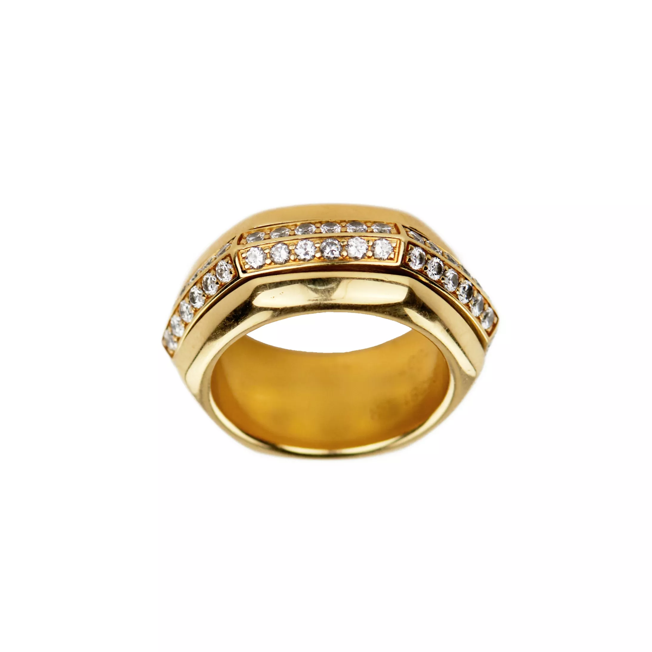 PIAGET 18K YELLOW GOLD RING WITH DIAMONDS. SWITZERLAND, LATE 20TH CENTURY