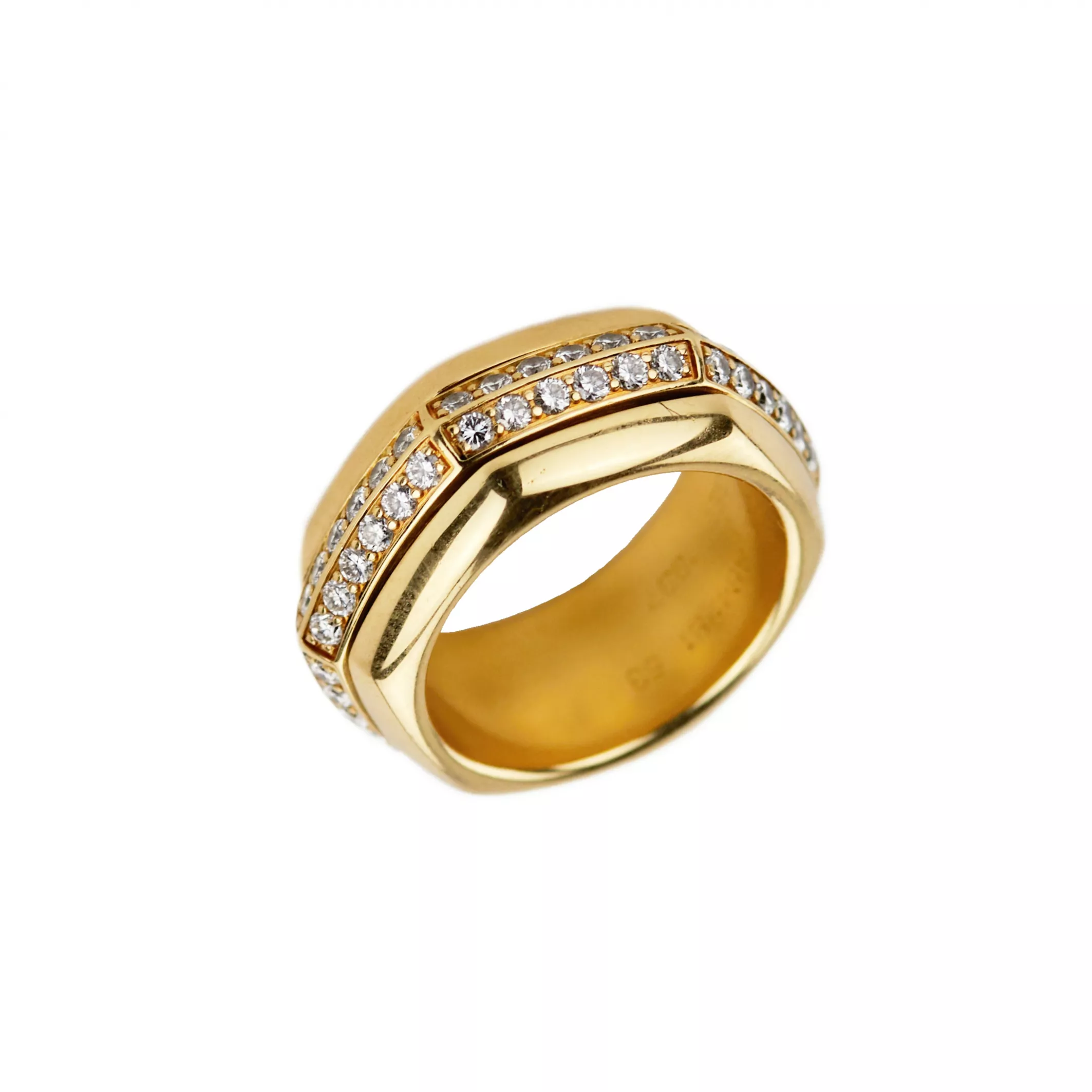PIAGET 18K YELLOW GOLD RING WITH DIAMONDS. SWITZERLAND, LATE 20TH CENTURY