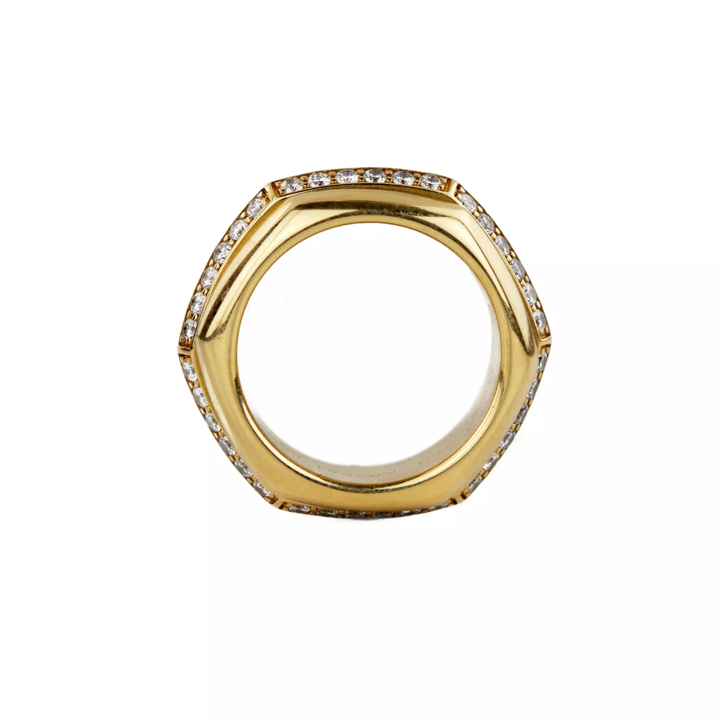 PIAGET 18K YELLOW GOLD RING WITH DIAMONDS. SWITZERLAND, LATE 20TH CENTURY