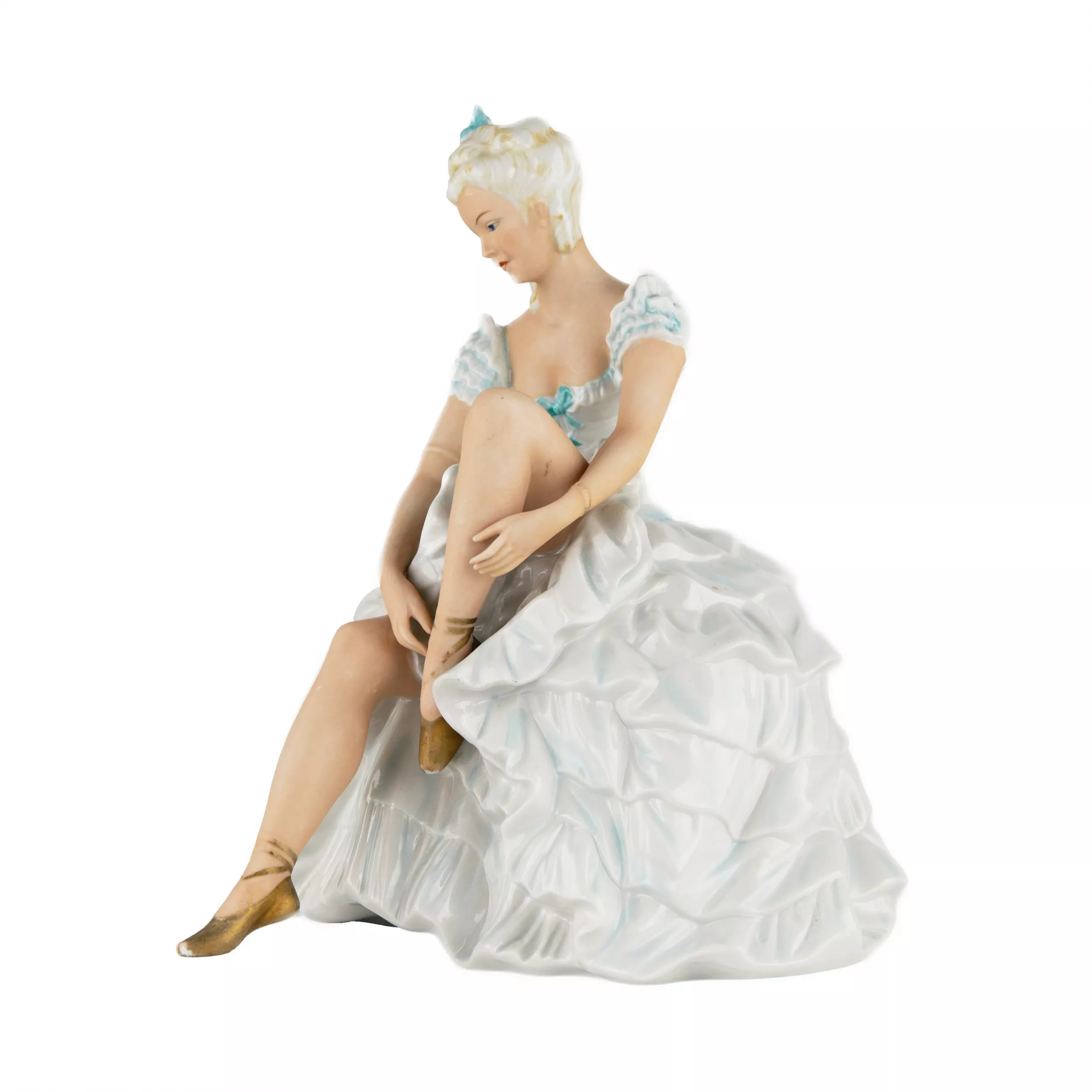 Porcelain figurine. Ballerina. Unterweissbach. Germany. 1950-1960s 