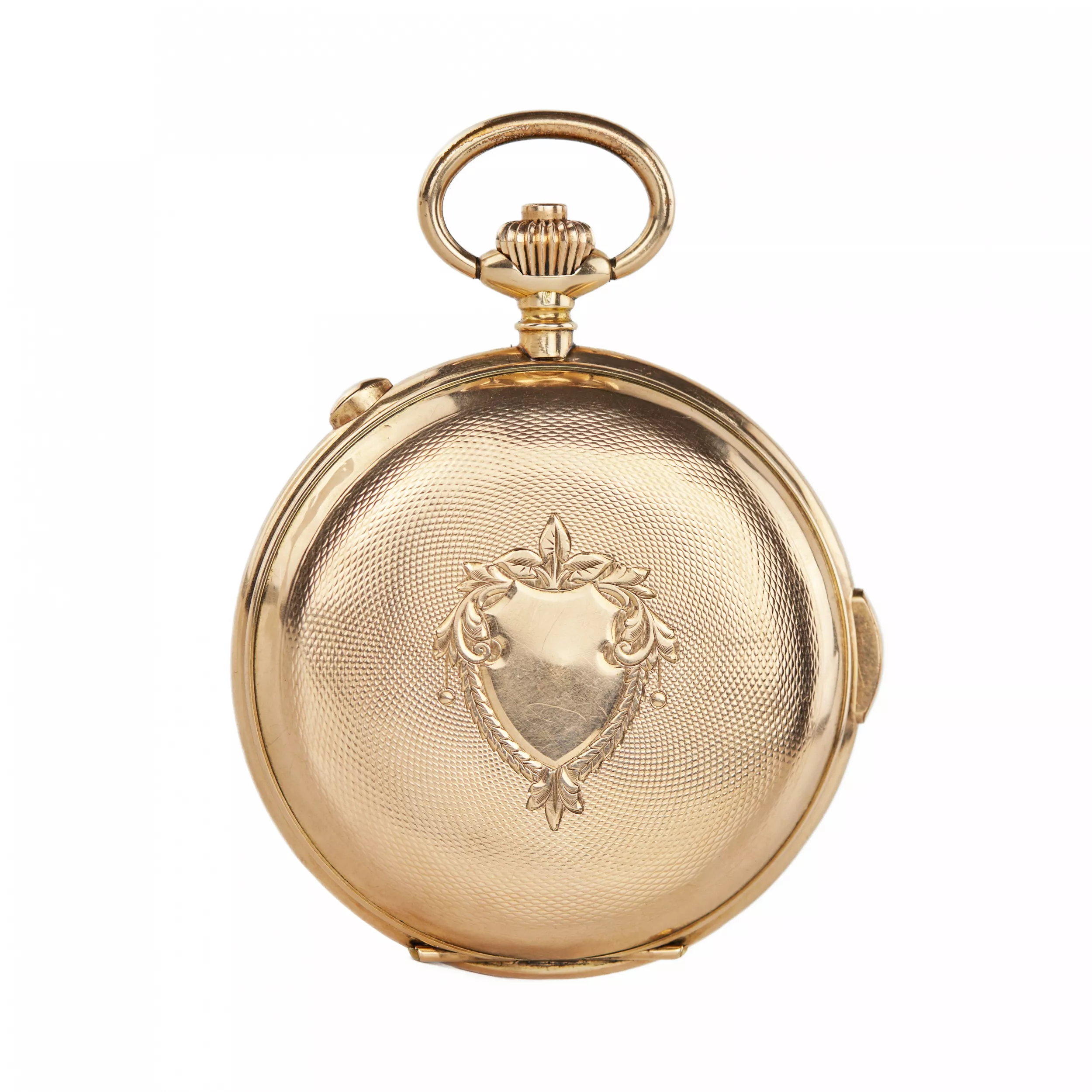 Heures Repetition Quarts Taschenuhr Chronographe 14k Gold Pocket Watch 