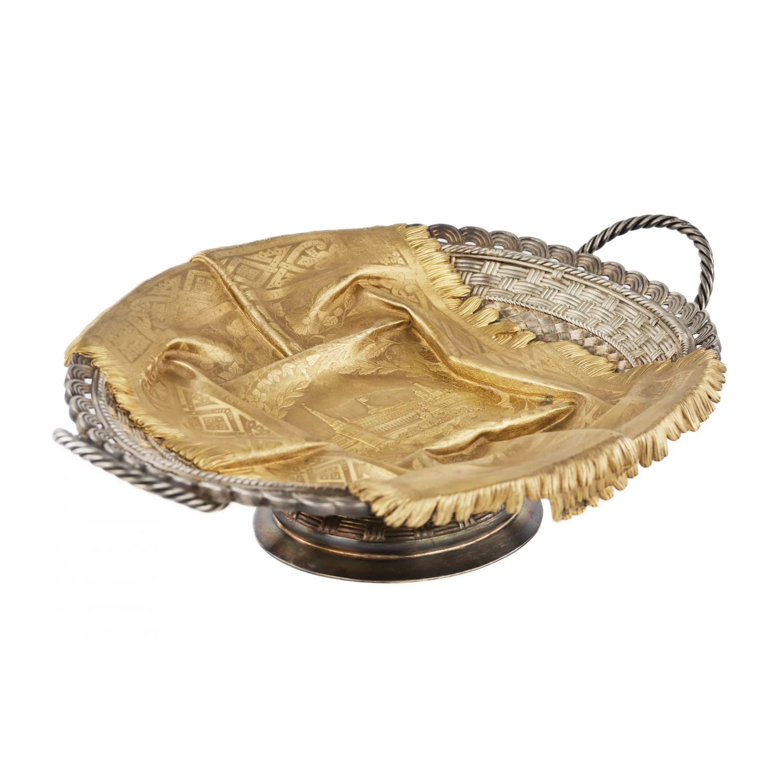 Assiette à pain en argent à l`effigie du Kremlin de Moscou. Pavel Ovchinnikov. Moscou 1891 