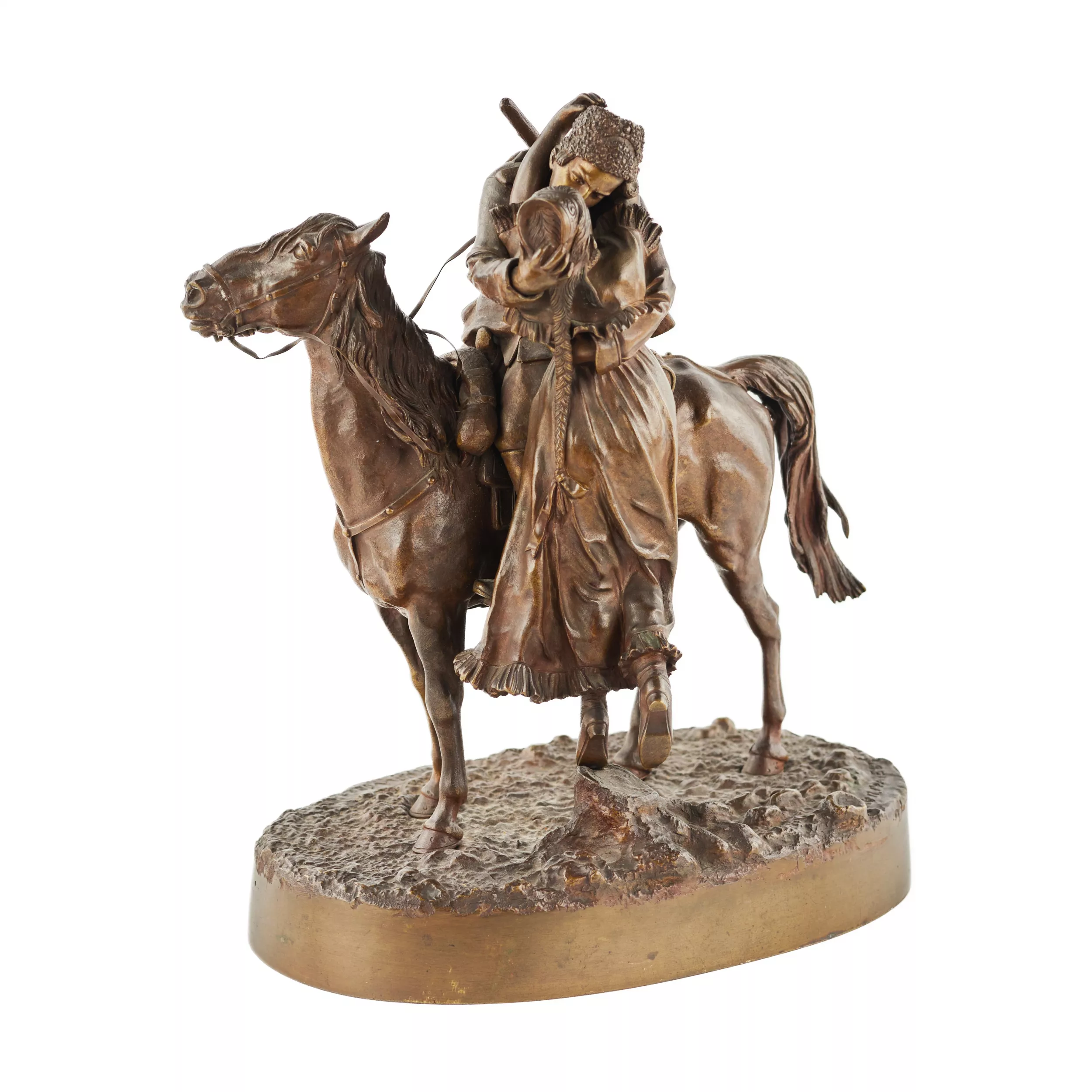 Cabinet bronze Farewell of a Cossack with a Cossack V.Ya. Grachev. 1880-1900