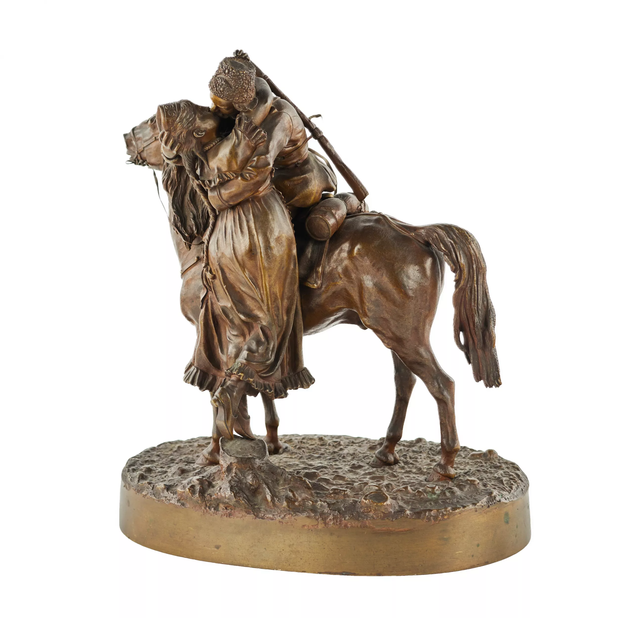 Cabinet bronze Farewell of a Cossack with a Cossack V.Ya. Grachev. 1880-1900