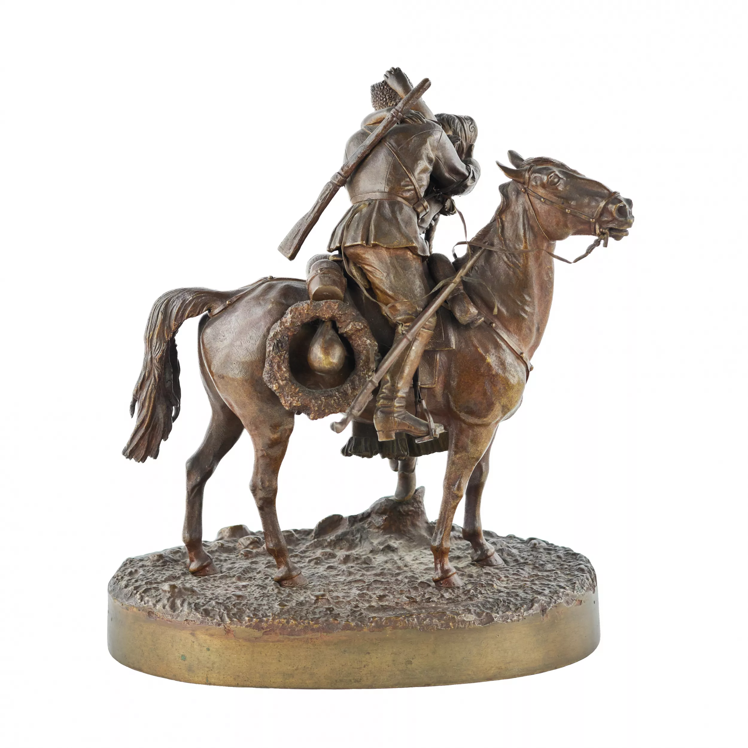 Cabinet bronze Farewell of a Cossack with a Cossack V.Ya. Grachev. 1880-1900