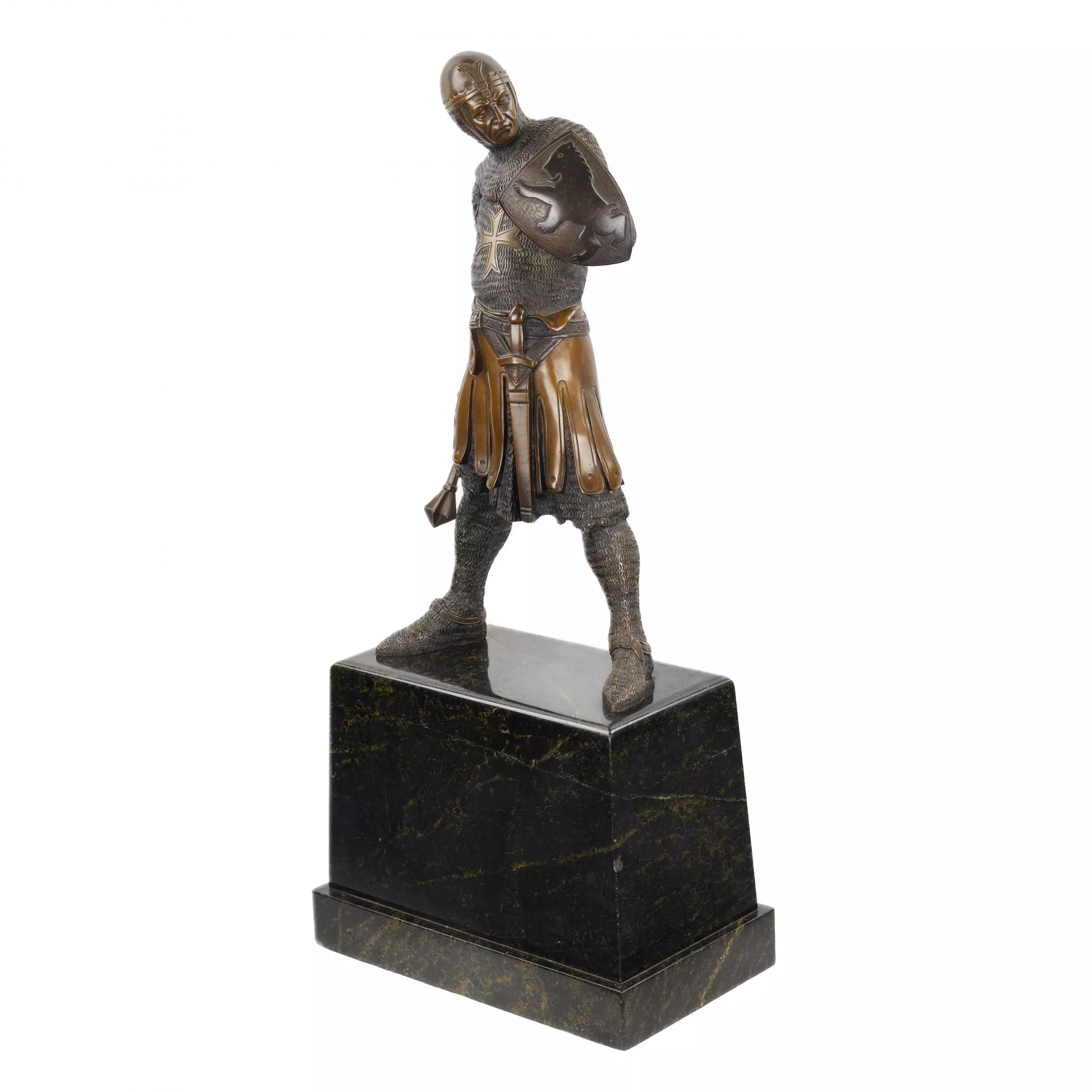 CHEVALIER DE MALTE. SCULPTURE DE CABINET EN BRONZE. EUROPE OCCIDENTALE. TOURNANT DES XIXE ET XXE SIÈCLES