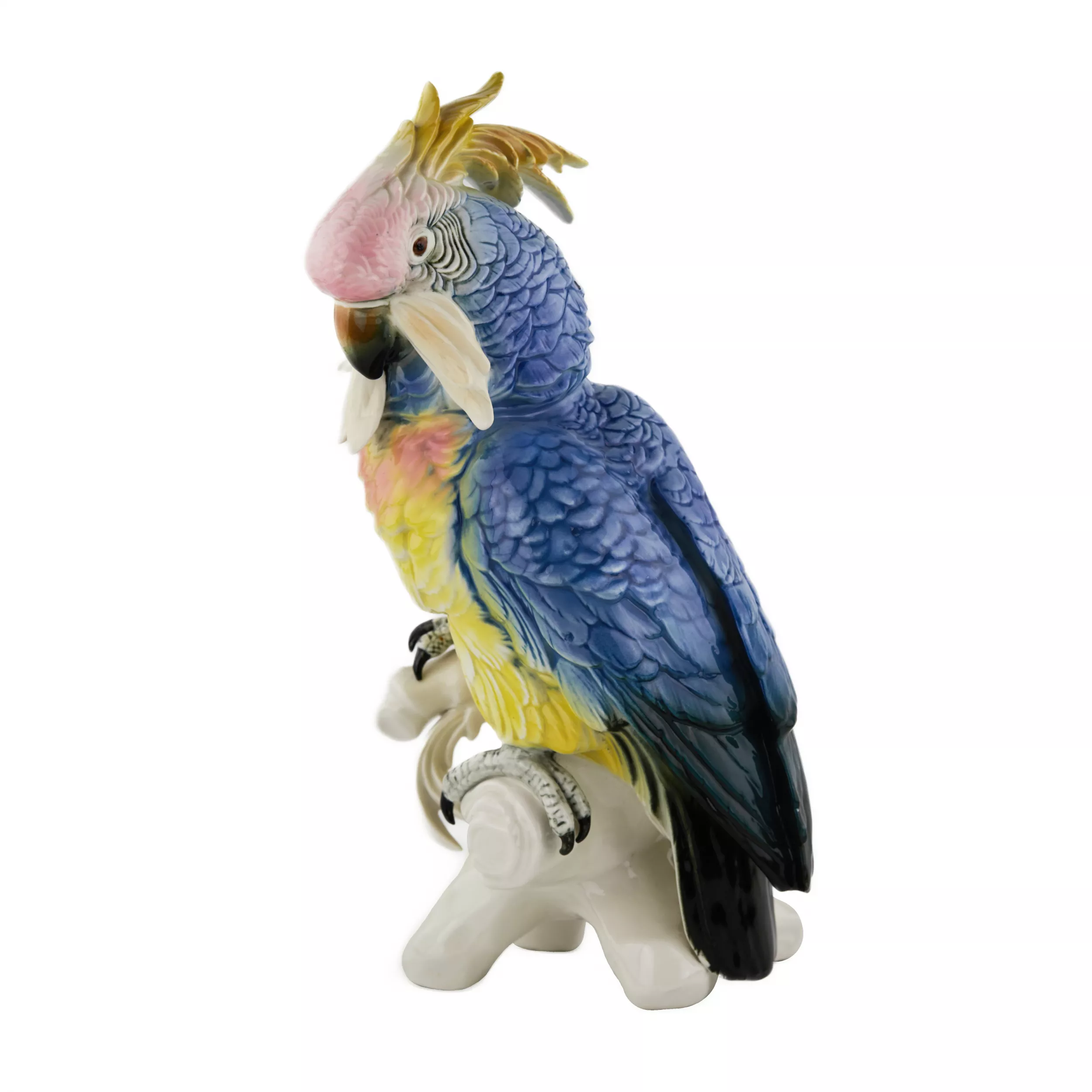 Porcelain Figure Blue Parrot. Karl Ens.