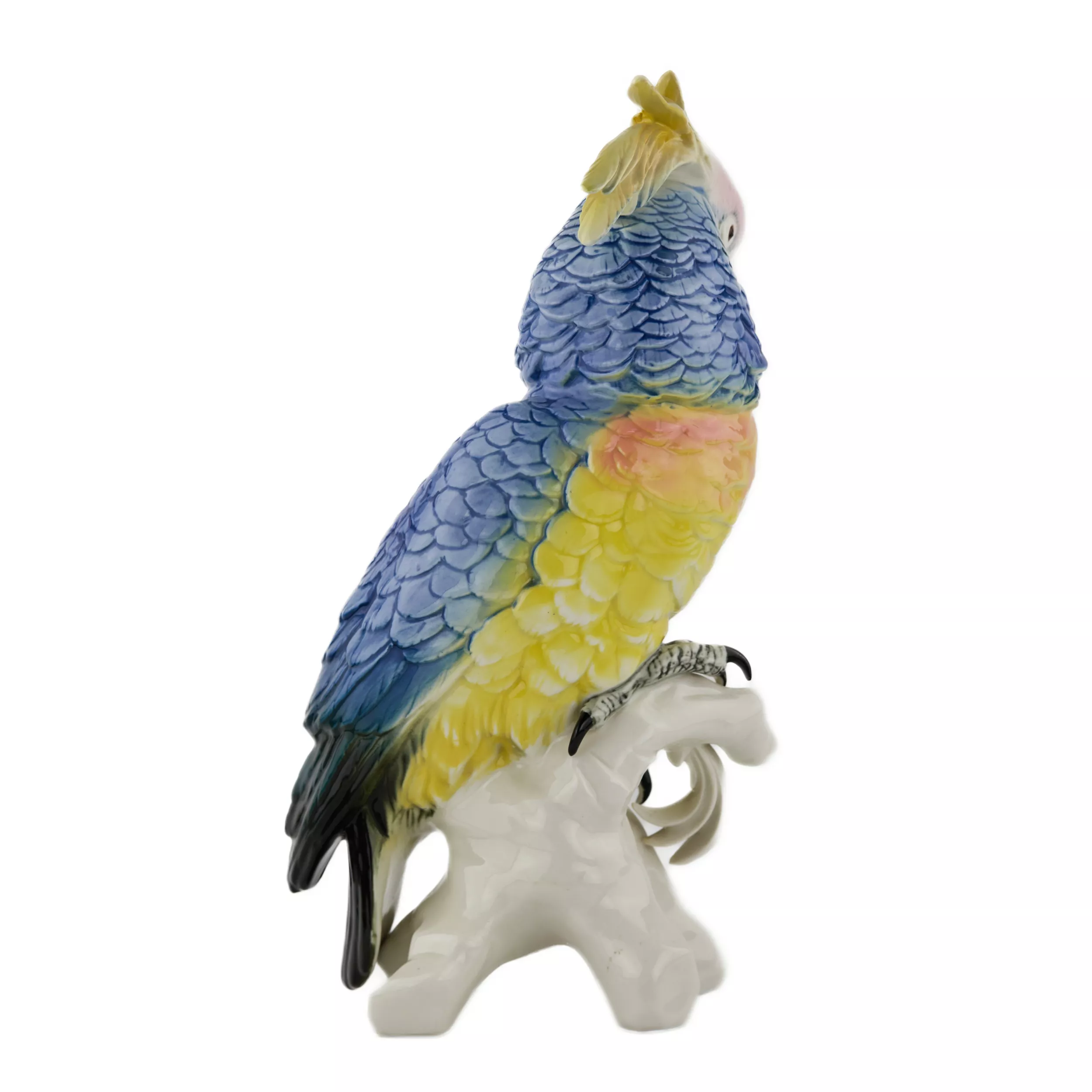 Porcelain Figure Blue Parrot. Karl Ens.