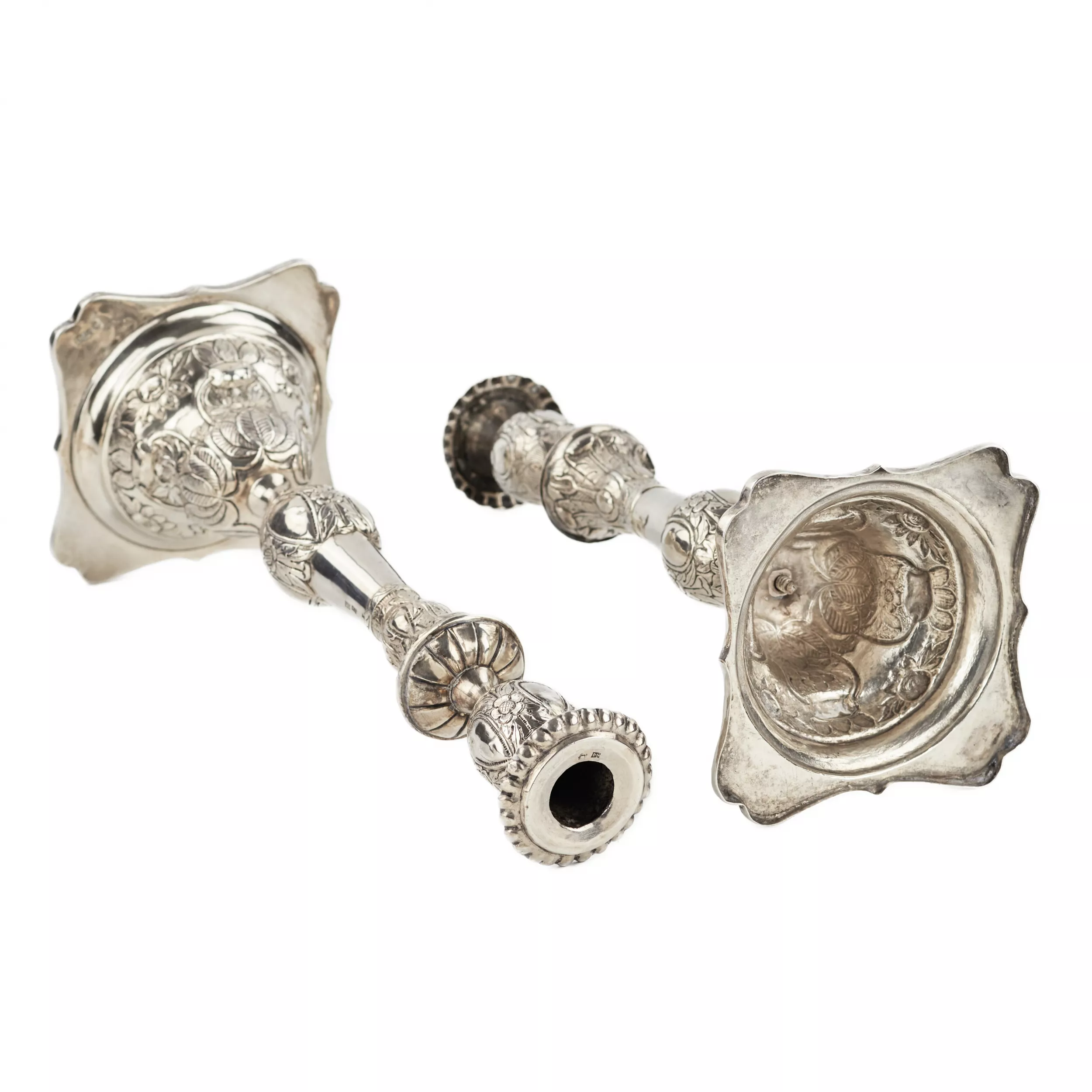 Une paire de chandeliers du samedi en argent. Kyiv 1878 