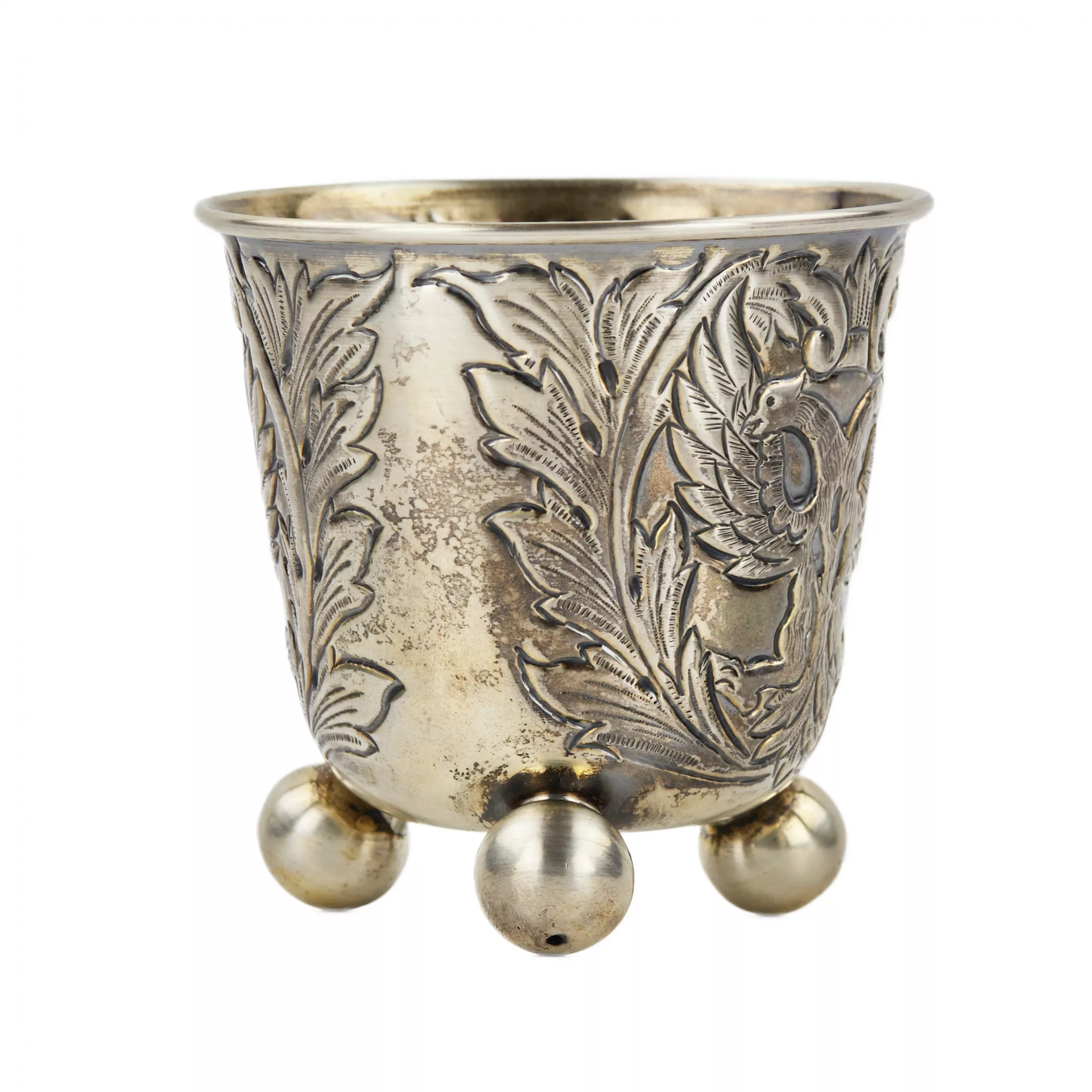 Coupe en argent avec l`image d`un aigle à deux têtes. Moscou, Empire russe.