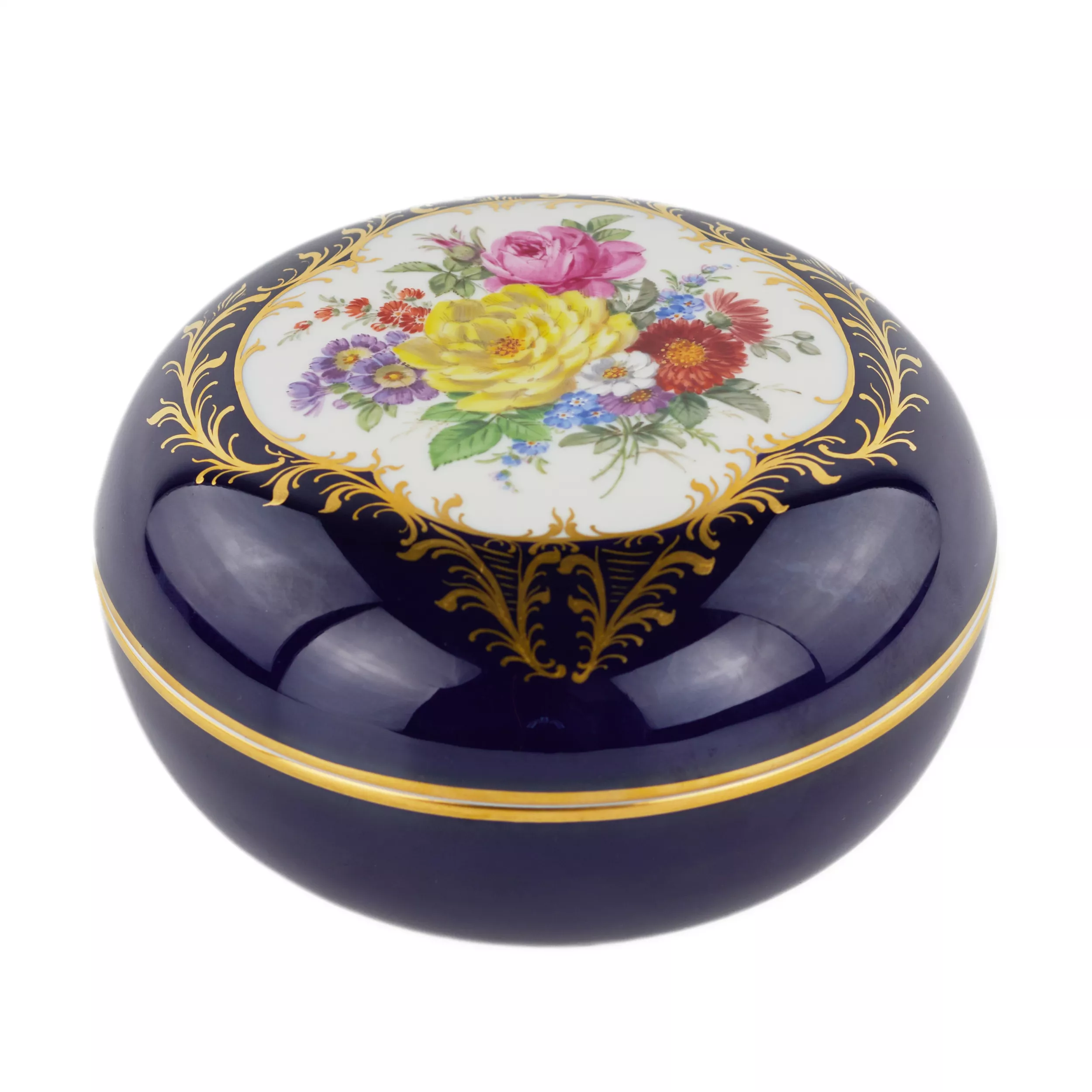 Grande boîte ronde Meissen, XXème siècle.
