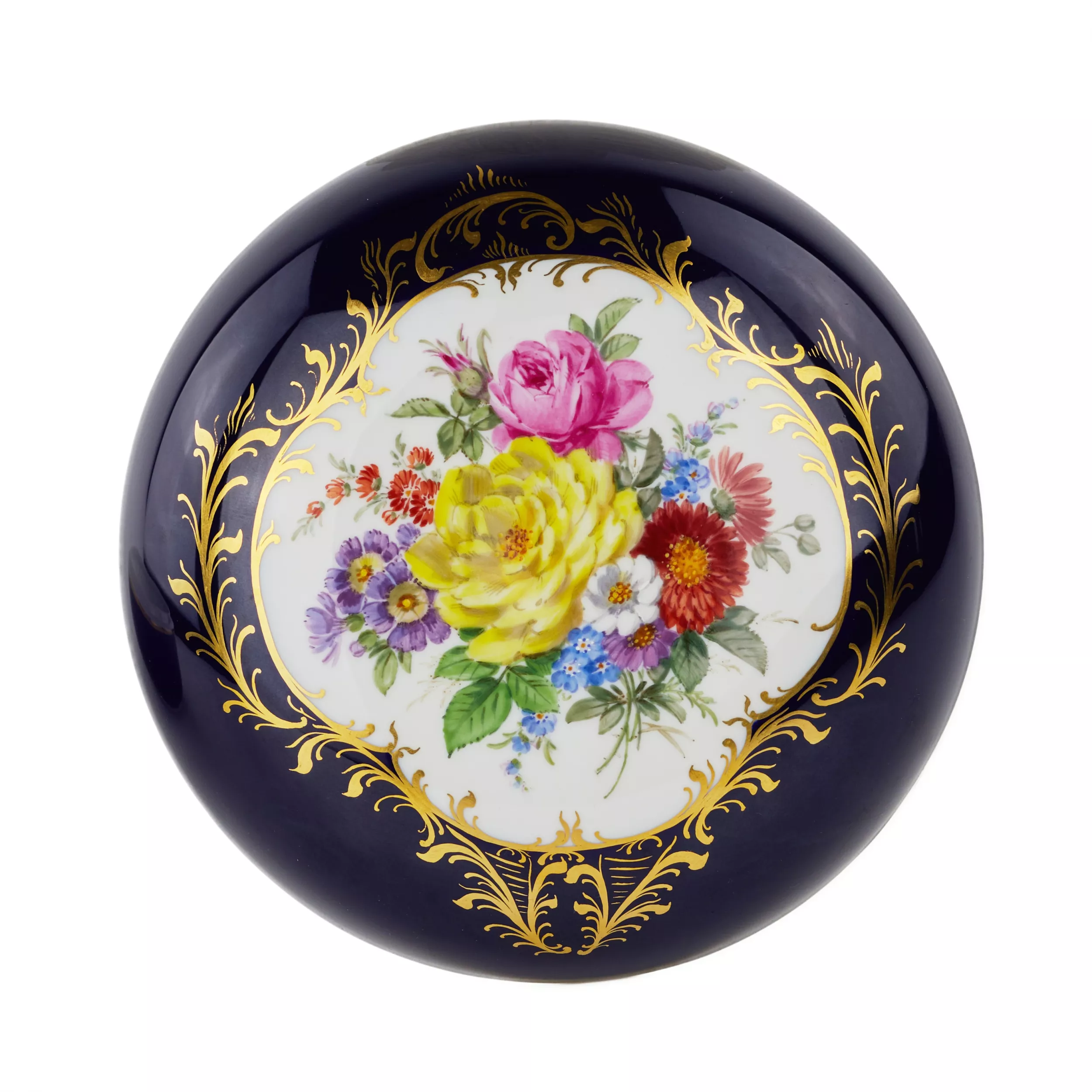 Grande boîte ronde Meissen, XXème siècle.