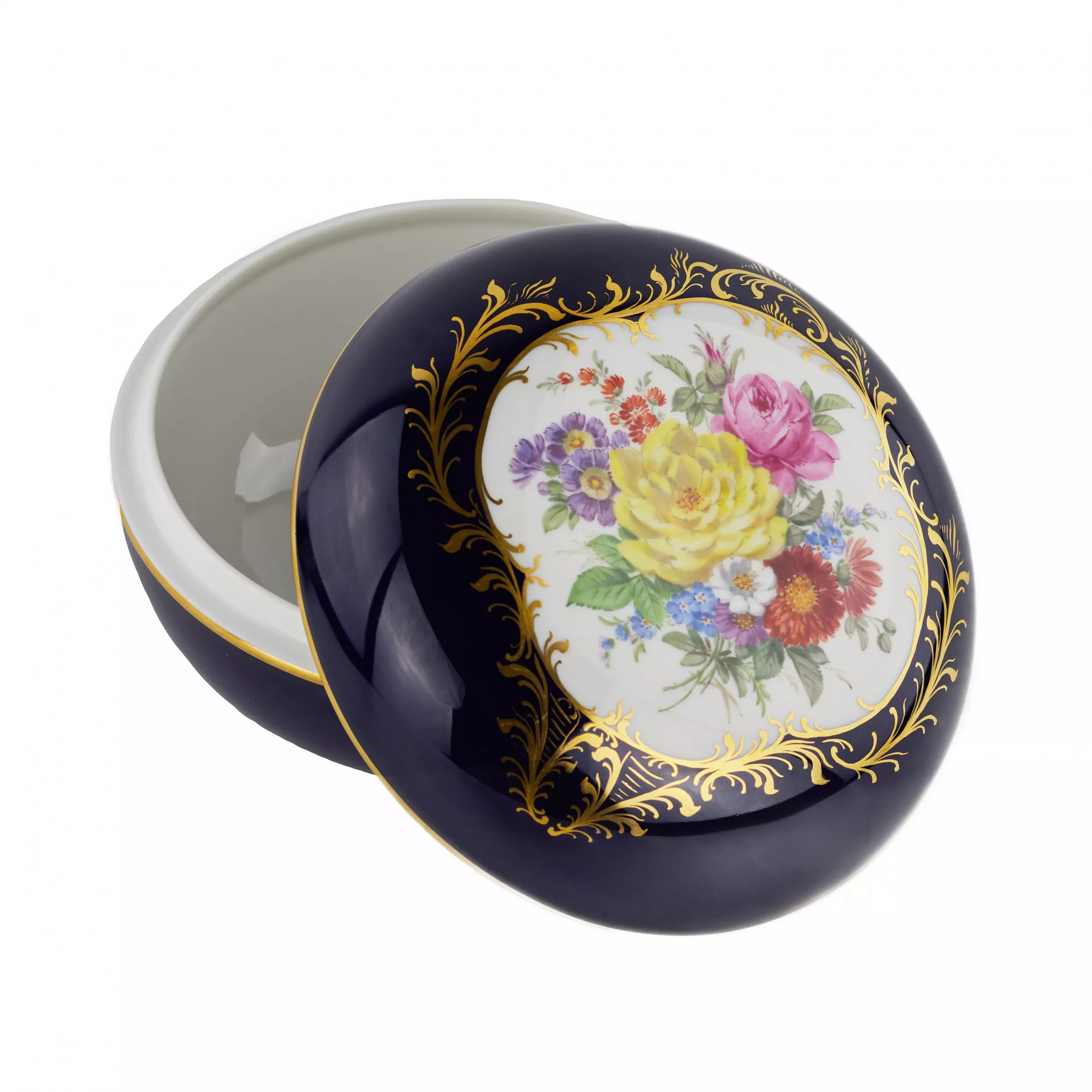 Grande boîte ronde Meissen, XXème siècle.