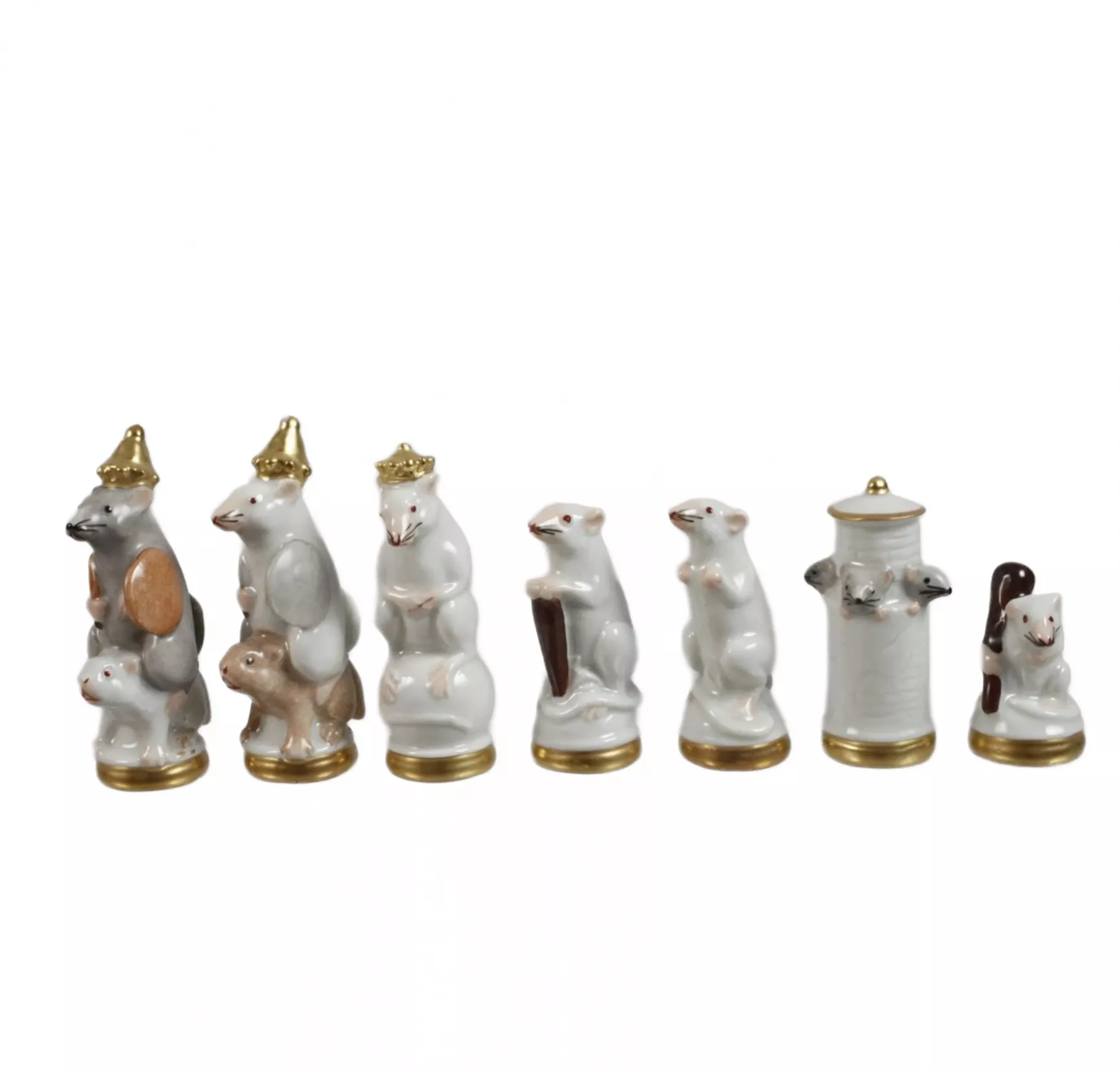 Jeu d`échecs de souris en porcelaine. Ernst Bohne Söhne Rudolstadt.1937-1960. 