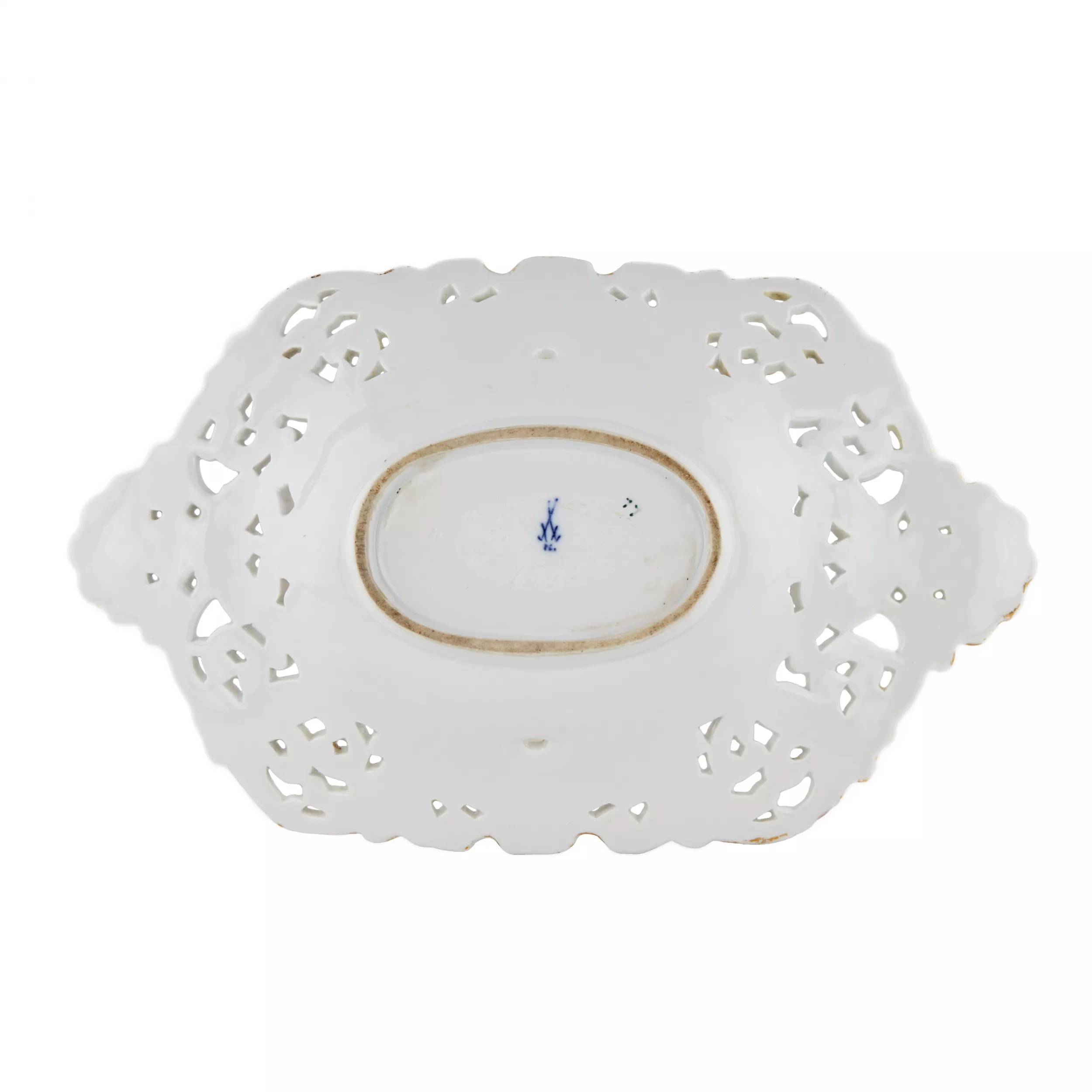 Grand bol à biscottes. Meissen.