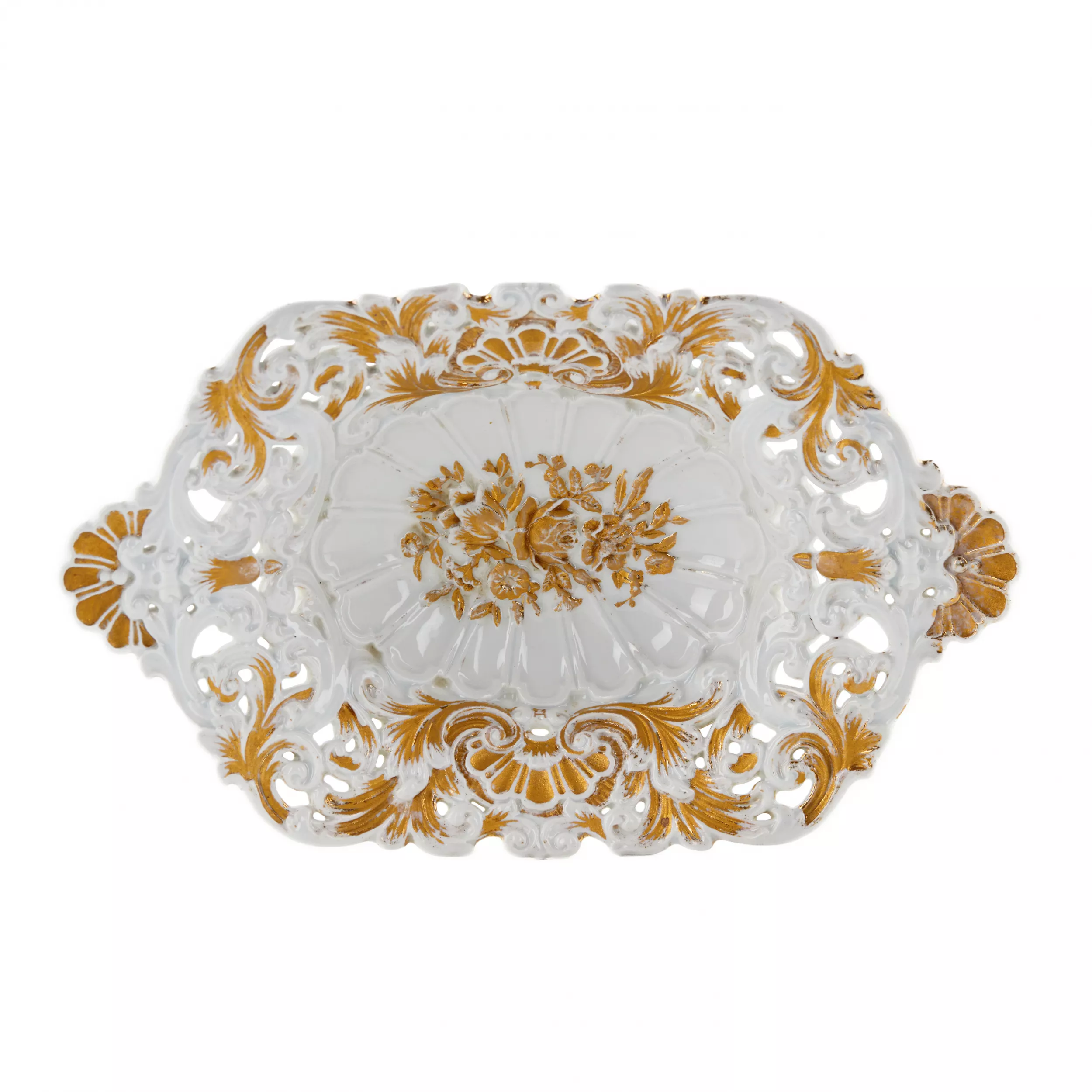 Grand bol à biscottes. Meissen.
