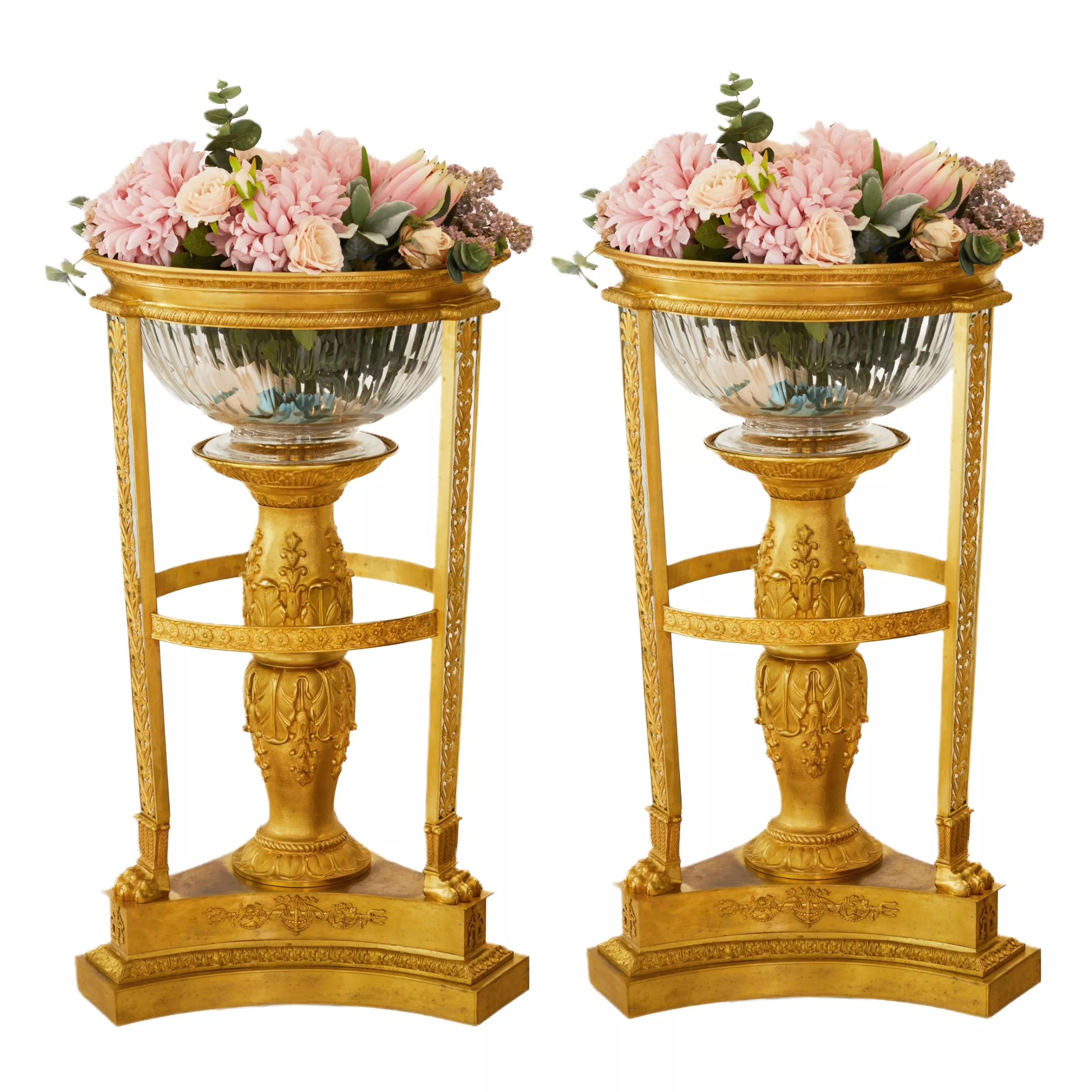PAIR OF MONUMENTAL FLOOR JARDINIERES IN THE NAPOLEON III STYLE FRANCE, TURN OF THE 19TH–20TH CENTURY