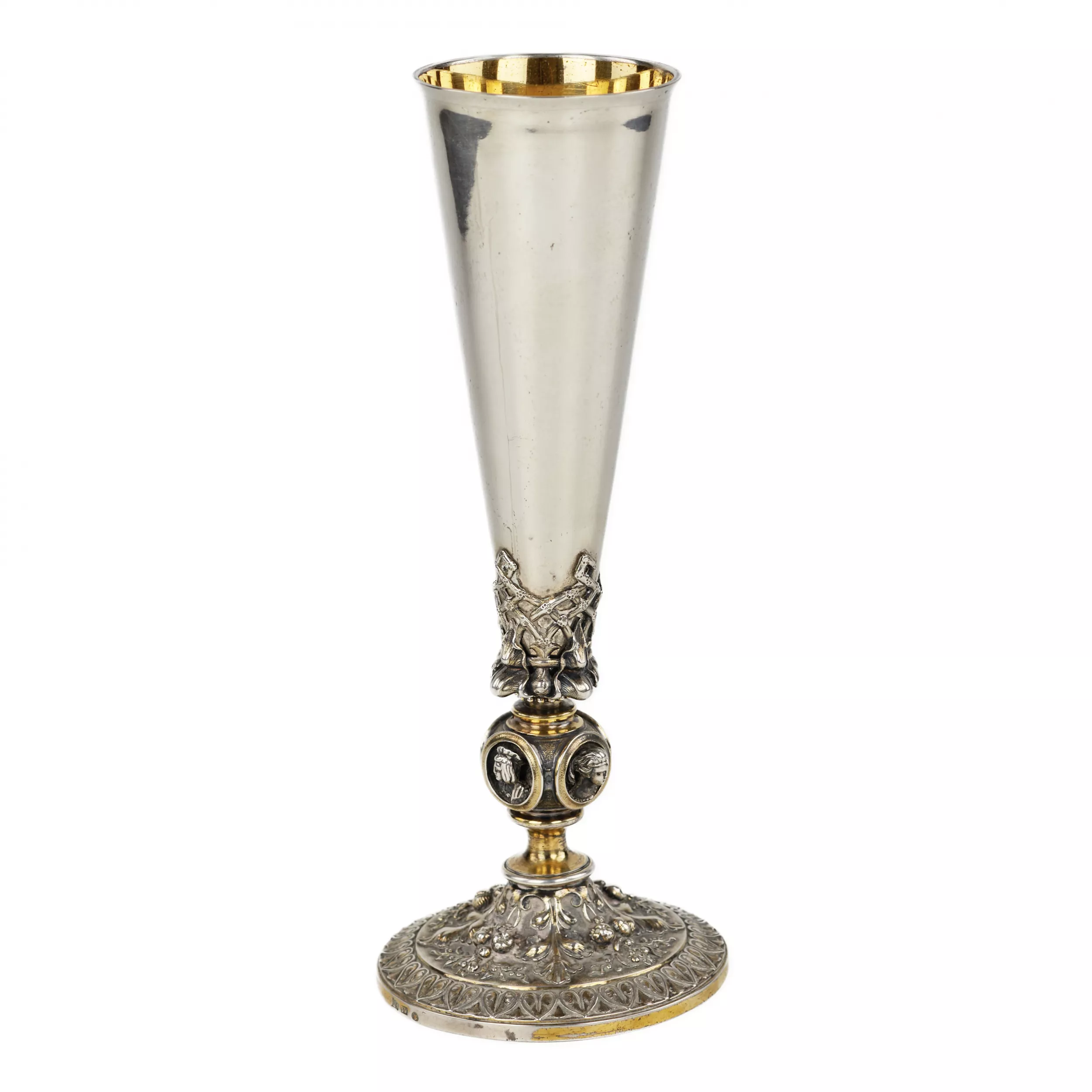 Gilded silver goblet. St. Petersburg, 84 samples, late 19th century. 