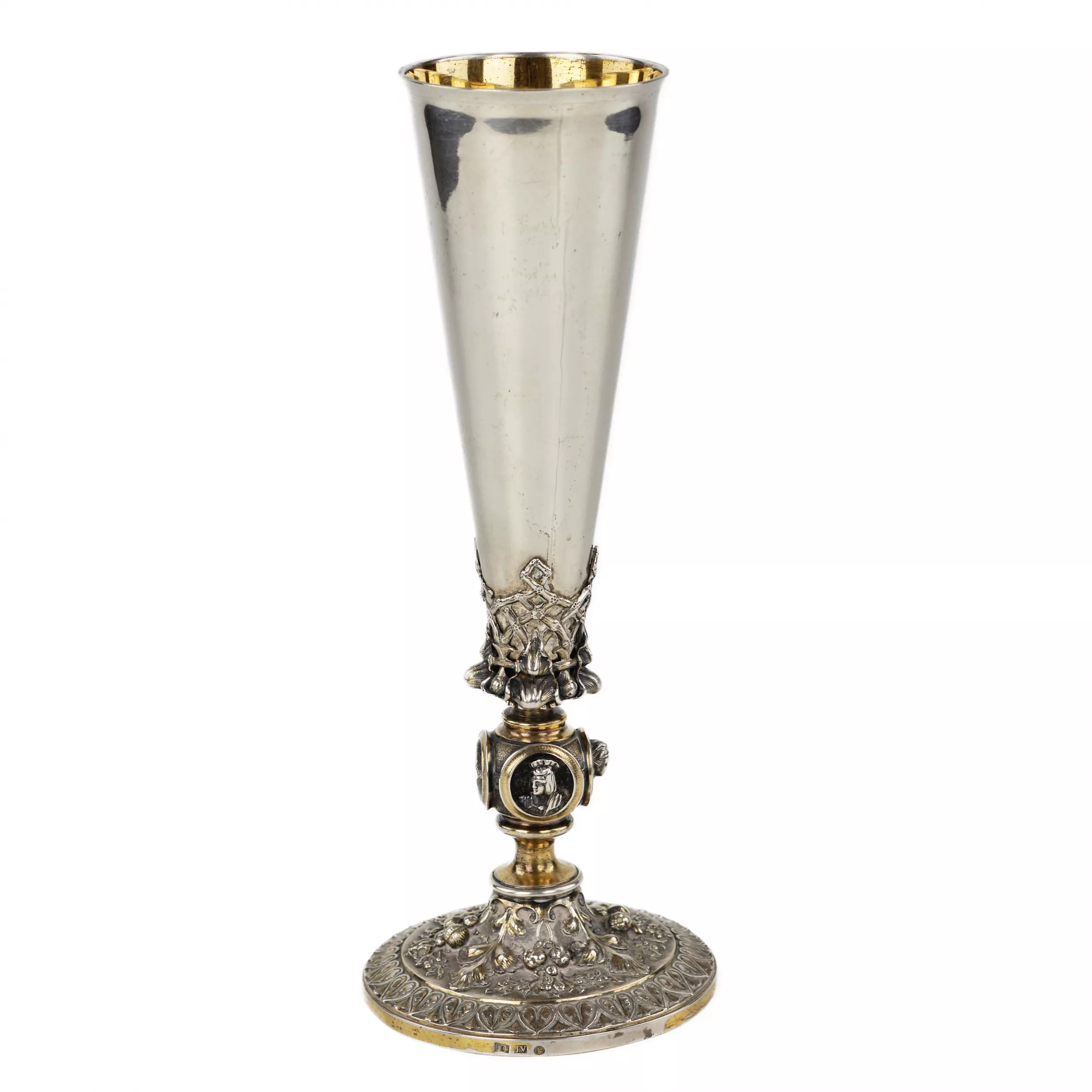 Gilded silver goblet. St. Petersburg, 84 samples, late 19th century. 
