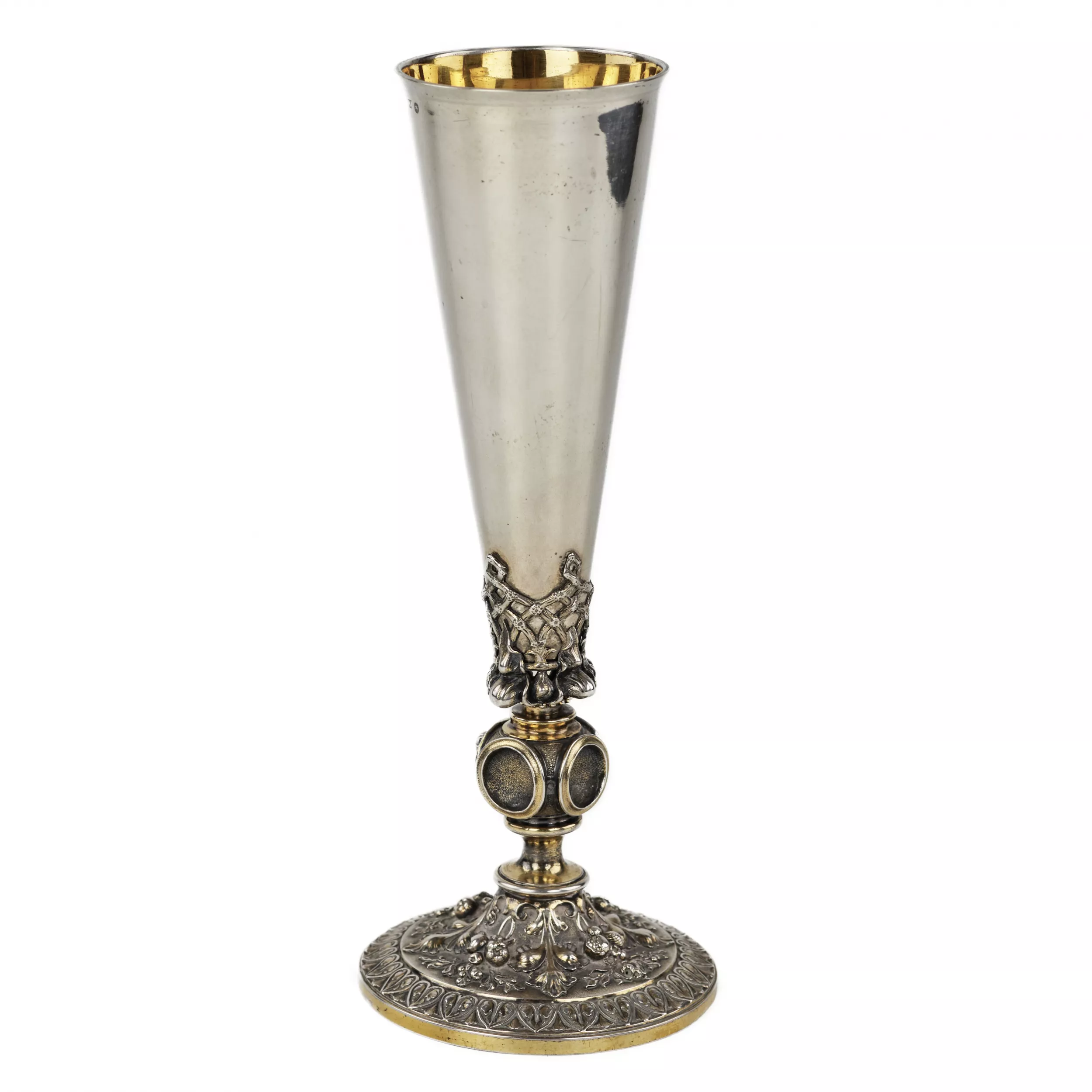 Gilded silver goblet. St. Petersburg, 84 samples, late 19th century. 