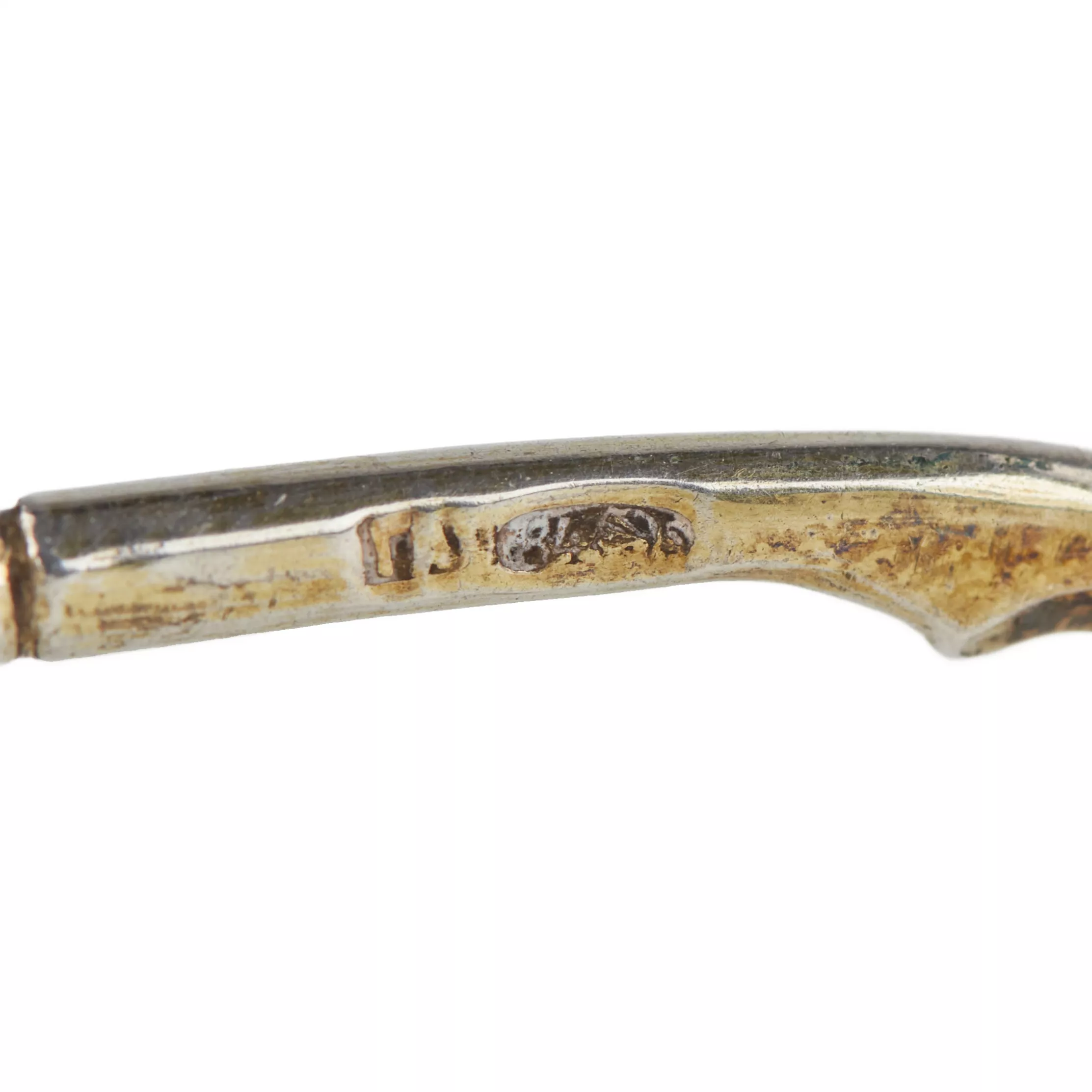A pair of Russian silver spoons with enamel and gilding. The turn of the 19th-20th centuries.