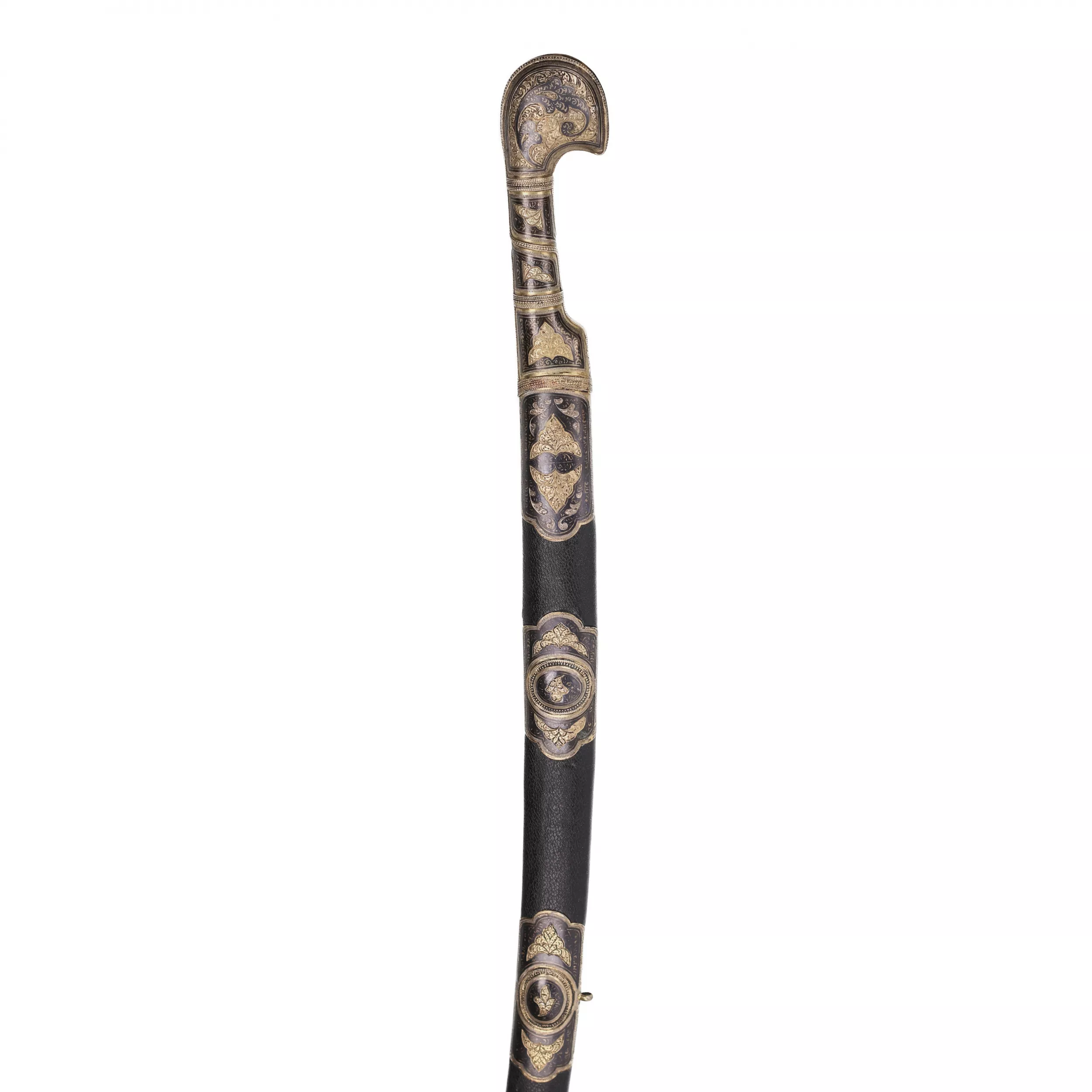 Sabre bipartite de type caucasien en argent nielle et dorure. Russie 