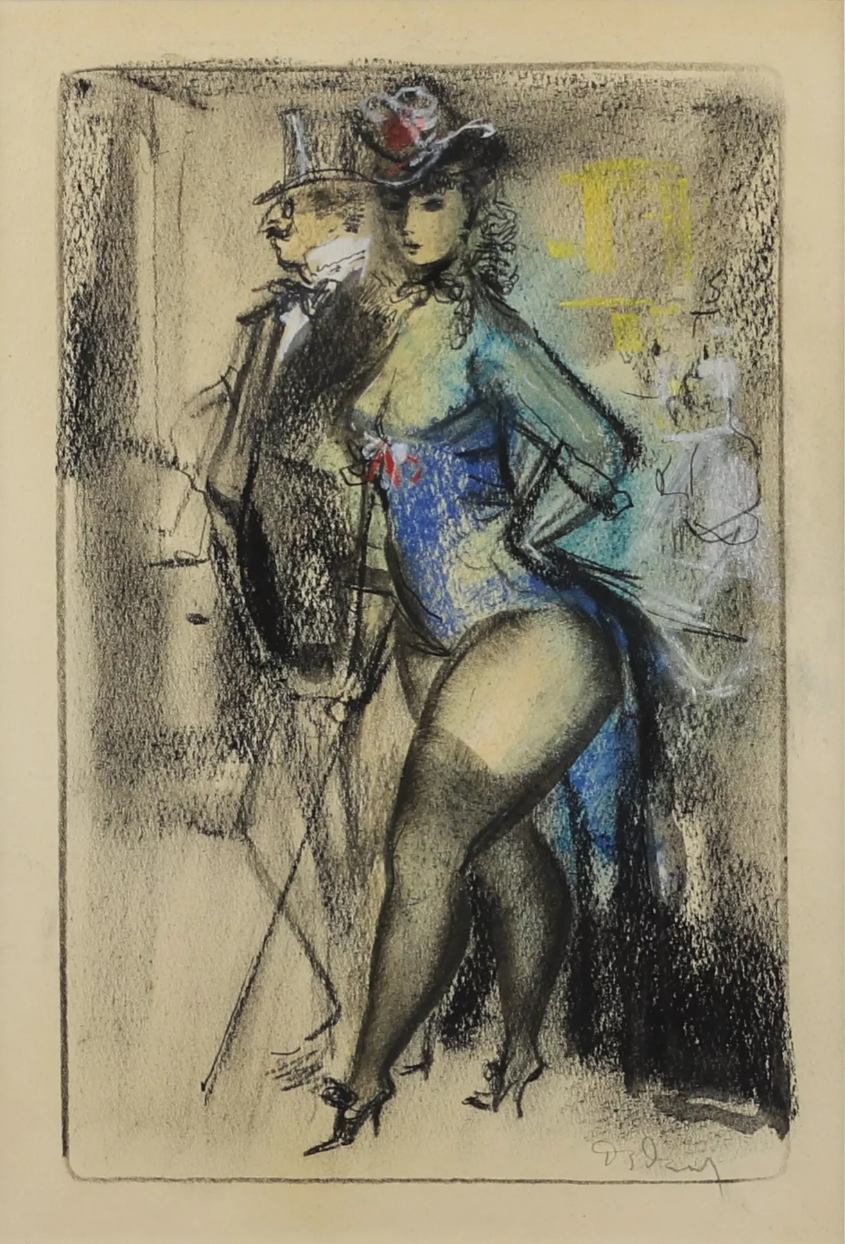 Konstantin Ivanovitch Rudakov. Arts graphiques. Pastel erotique. Dans une emission de varietes. 