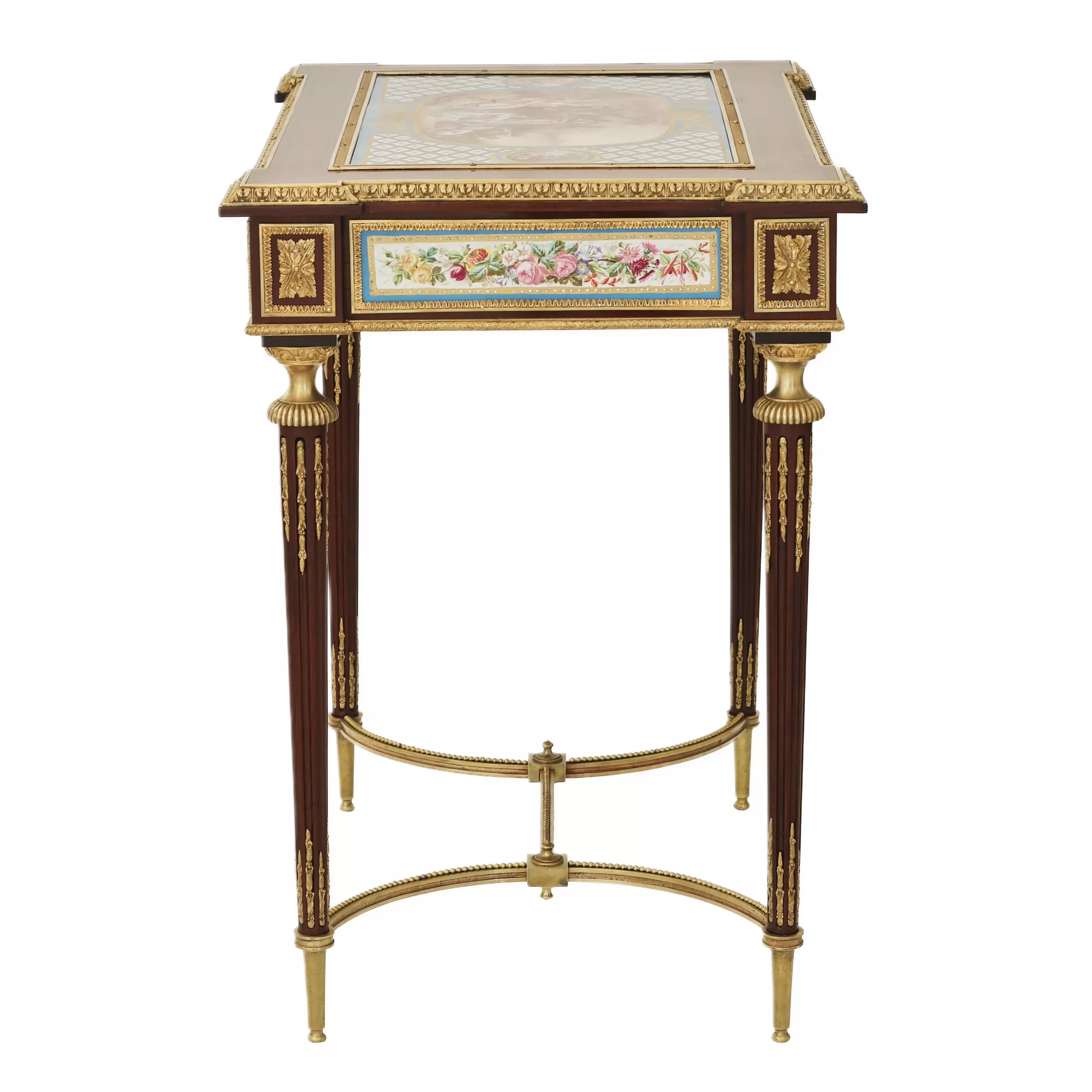 MAGNIFICENT LADY’S TABLE WITH PORCELAIN PANELS IN THE MANNER OF ADAM WEISWEILER  FRANCE, SECOND HALF OF THE 19TH CENTURY 