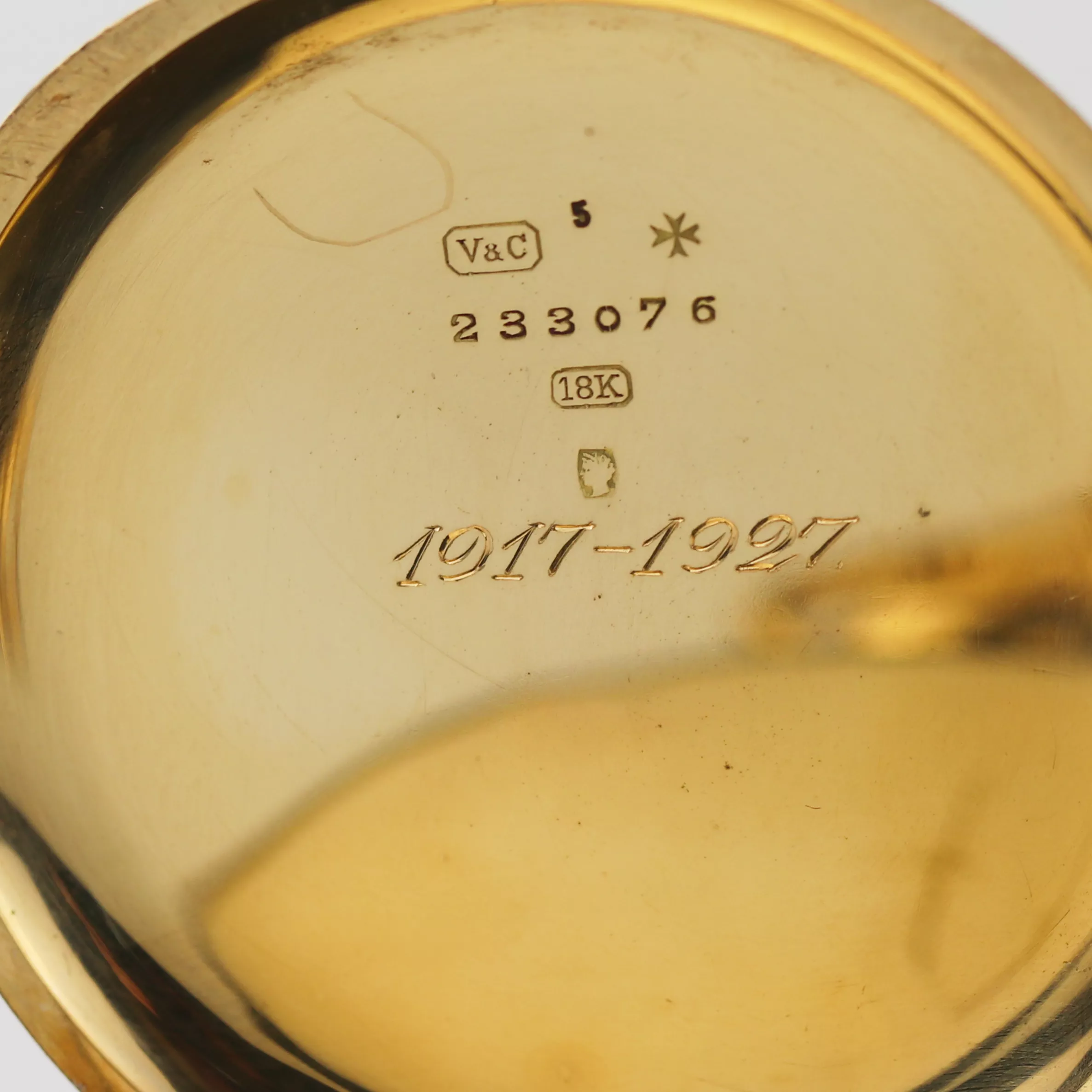 Montre de poche en or de la celèbre societe Vacheron & Constantin. Debut du 20ème siècle. 