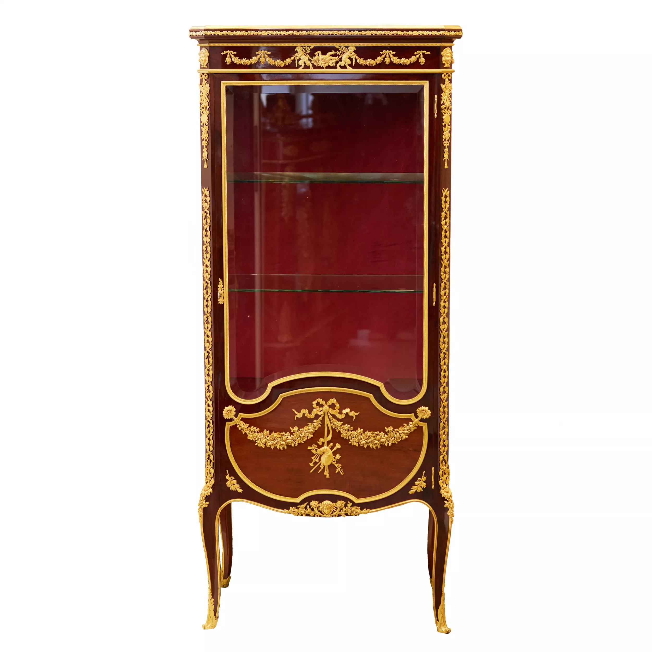 VITRINE EN ACAJOU ET BRONZE DORÉ DANS LE GOÛT DE SORMANI FRANCE, FIN DU XIXE SIÈCLE