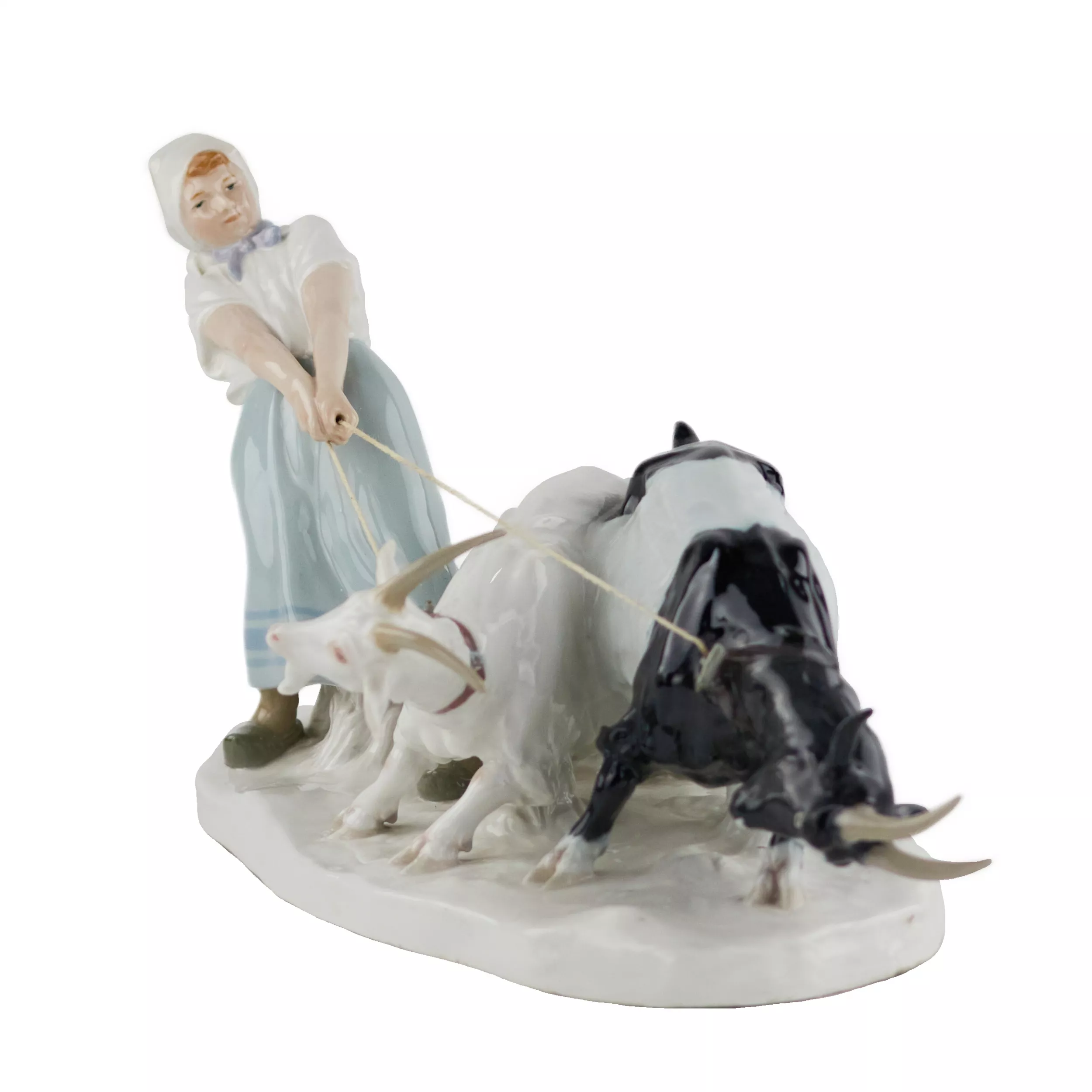Фарфоровая композиция Пастушка с козами. Pilz, Otto. Meissen. 1850-1924 гг.