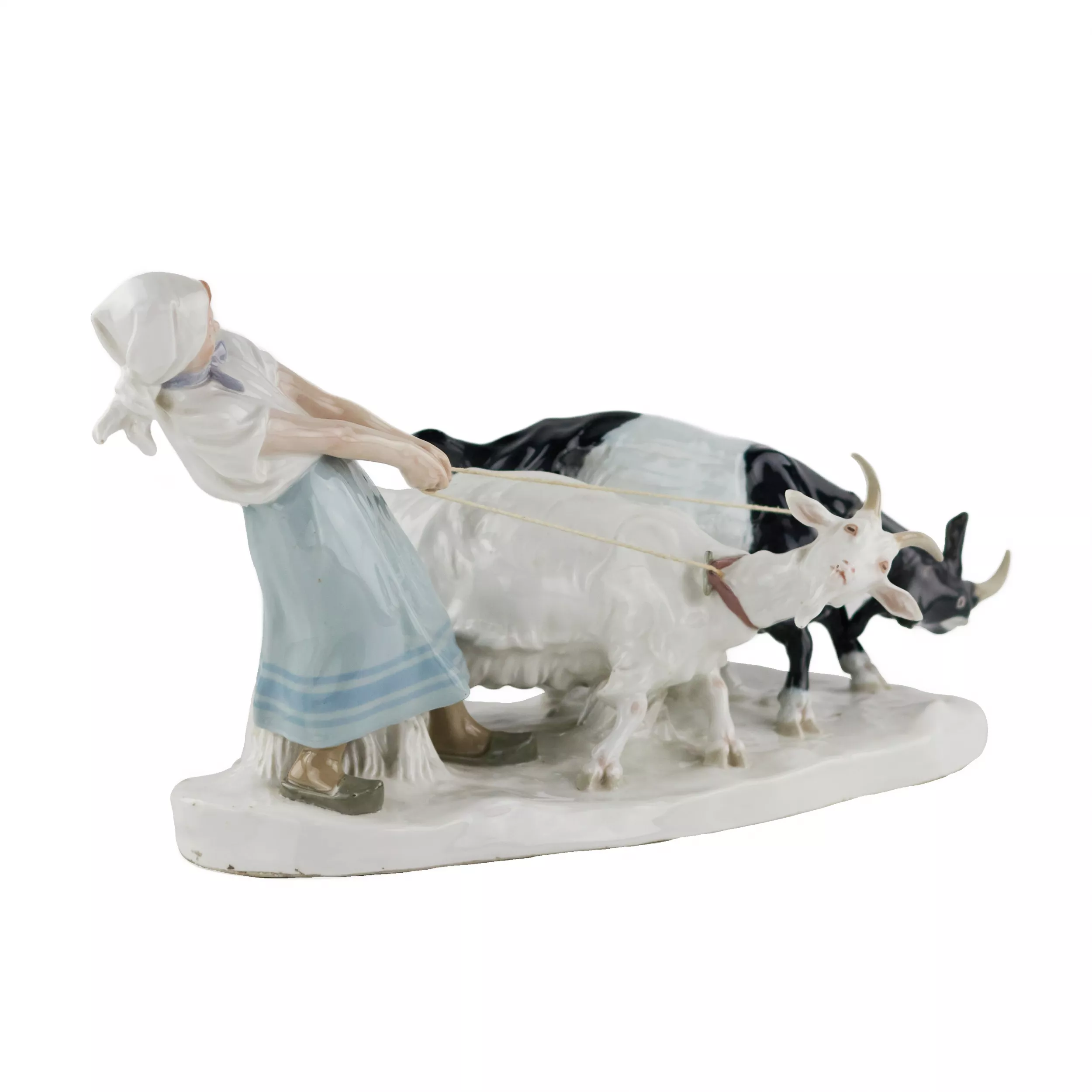 Фарфоровая композиция Пастушка с козами. Pilz, Otto. Meissen. 1850-1924 гг.