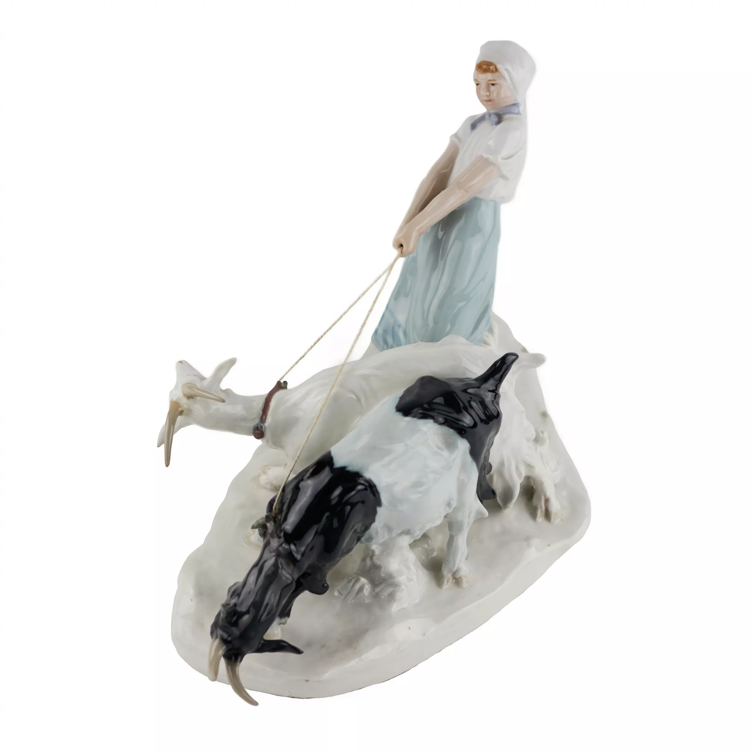 Фарфоровая композиция Пастушка с козами. Pilz, Otto. Meissen. 1850-1924 гг.