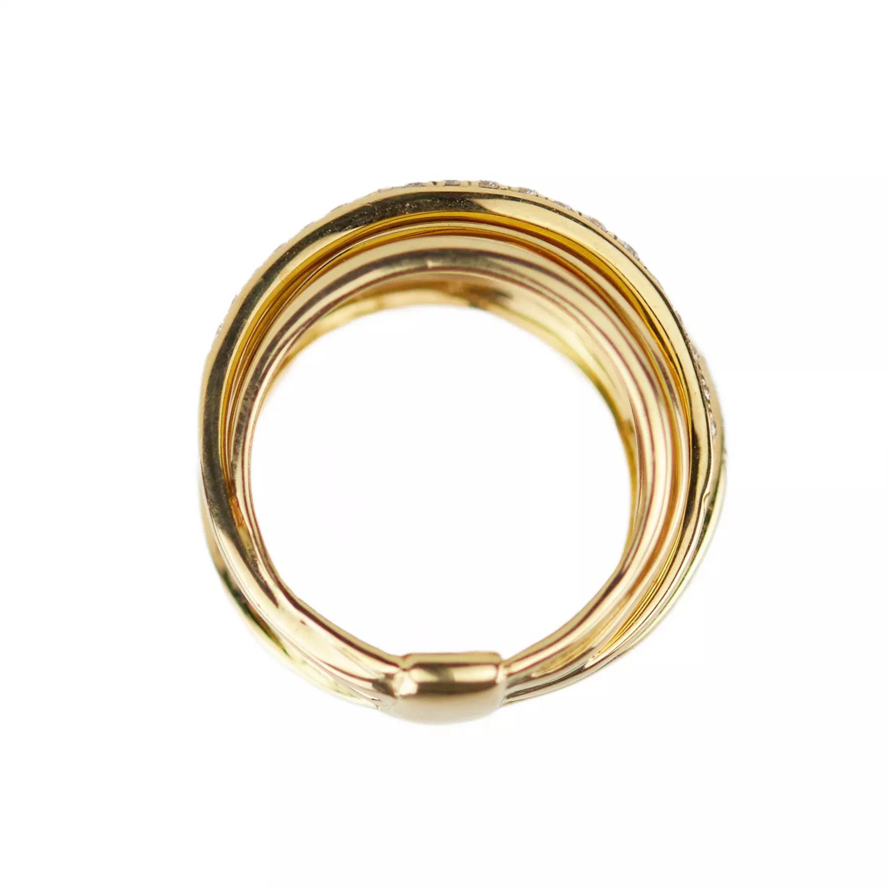 Gold ring with diamonds. 