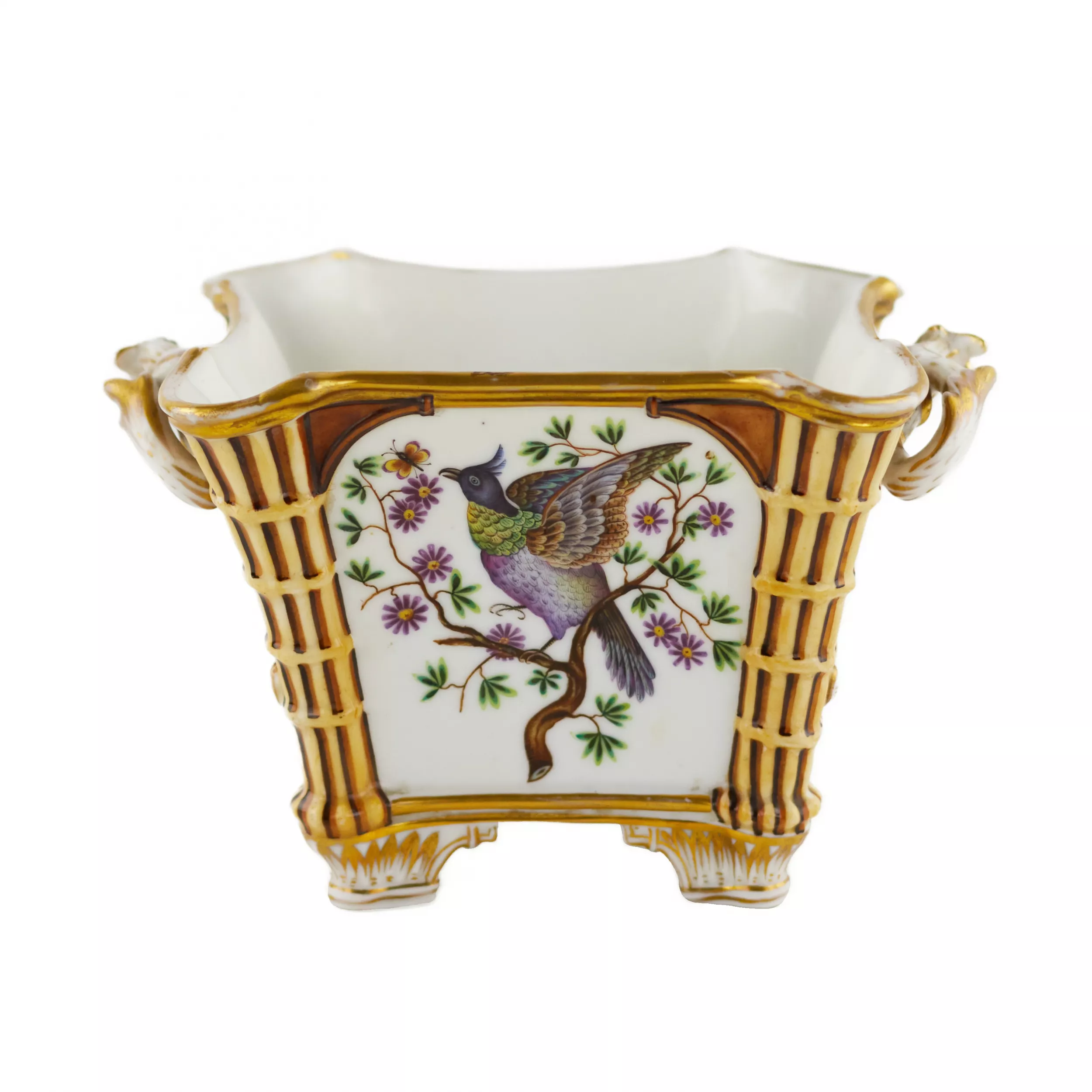 Pot de fleurs en porcelaine de l usine Miklashevsky. Russie Milieu du XIXe siècle.